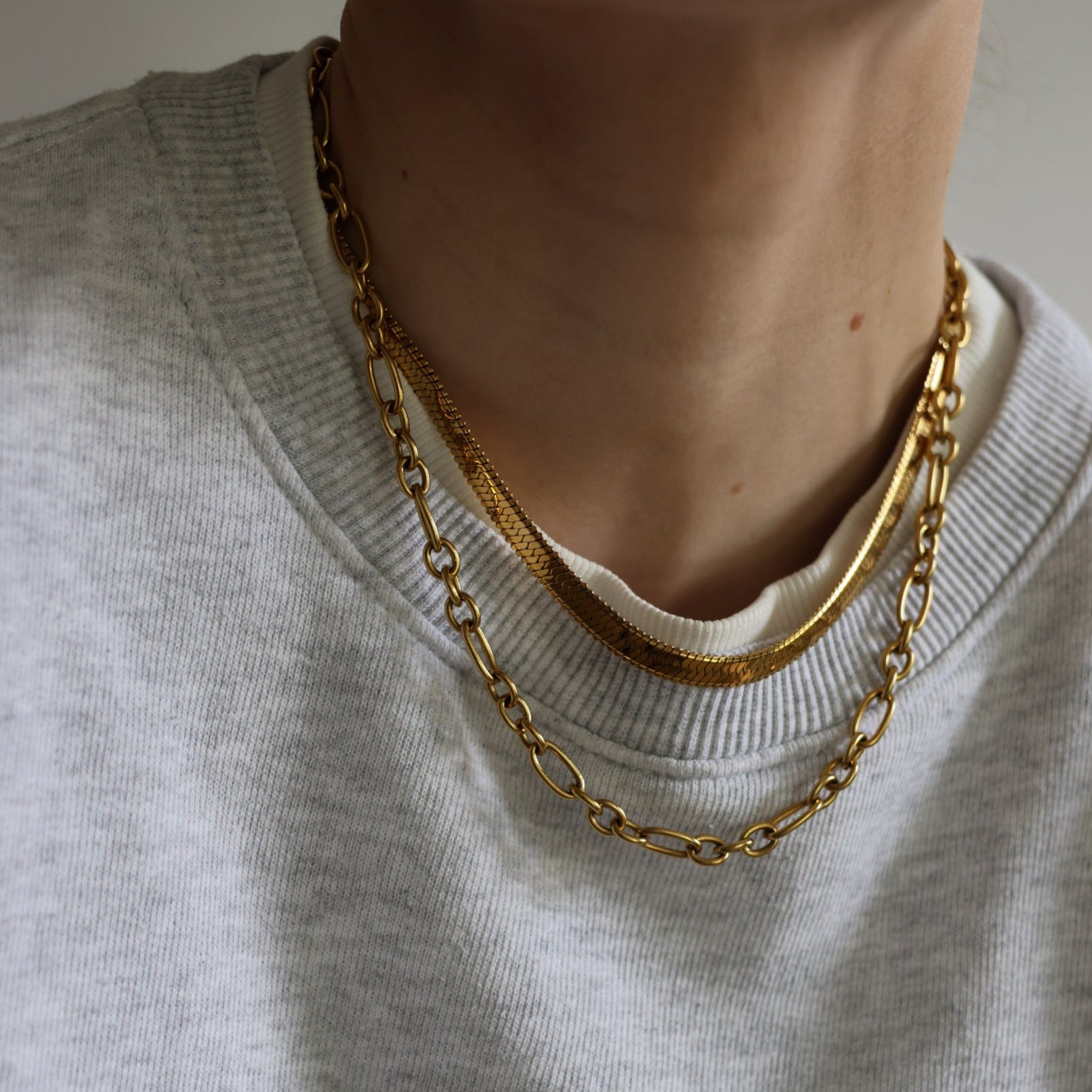 "Safiya" Thick Herringbone Necklace