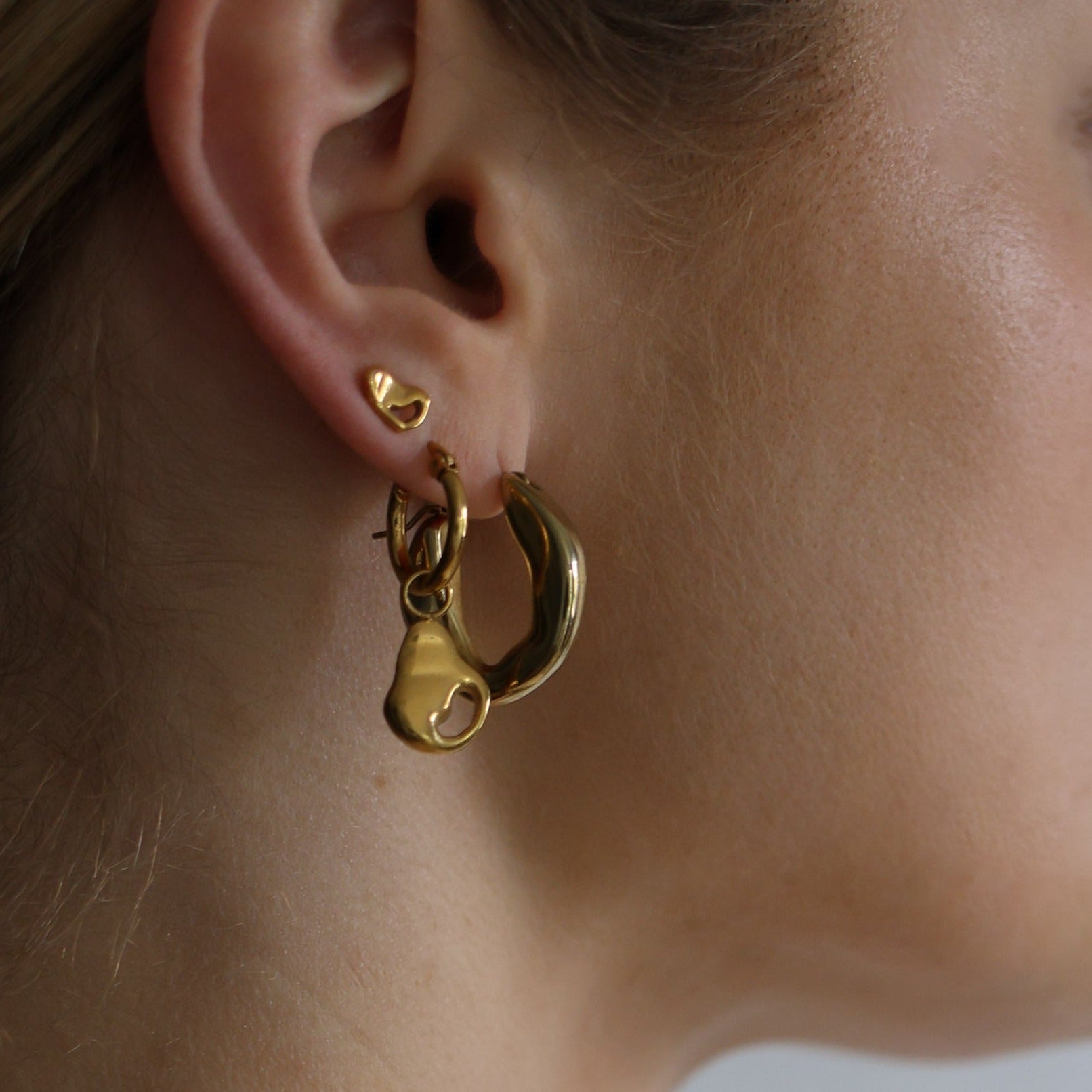"Tabitha" Small Abstract Hoops