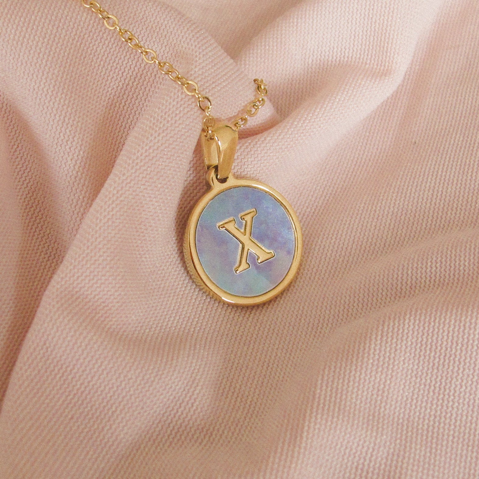 “Lacy” Initial Shell Necklace