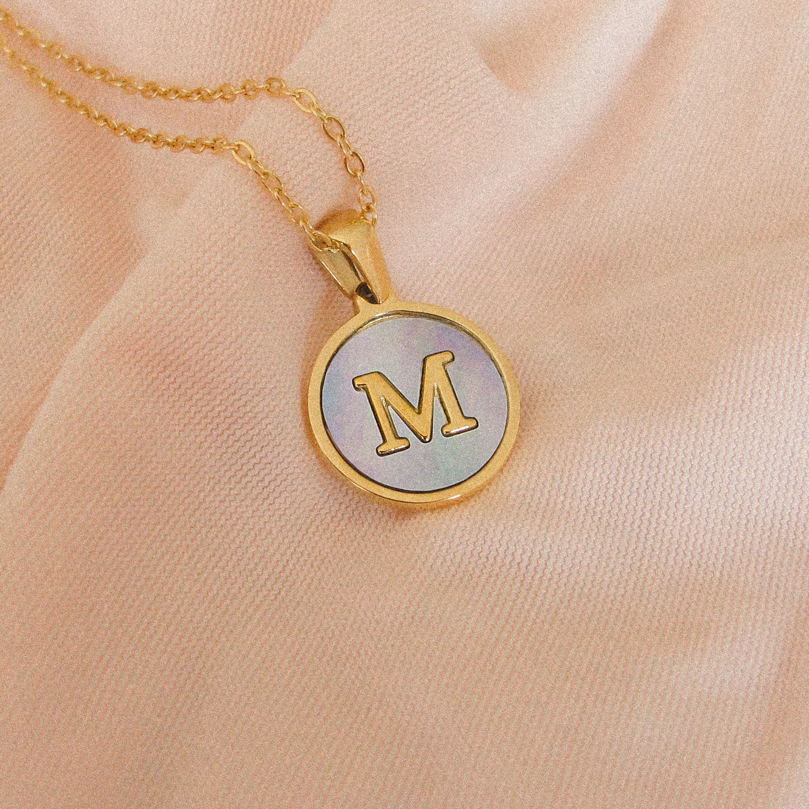 “Lacy” Initial Shell Necklace