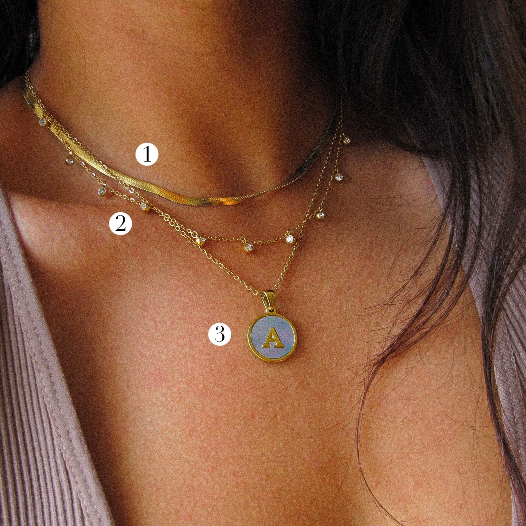 “Lacy” Initial Shell Necklace