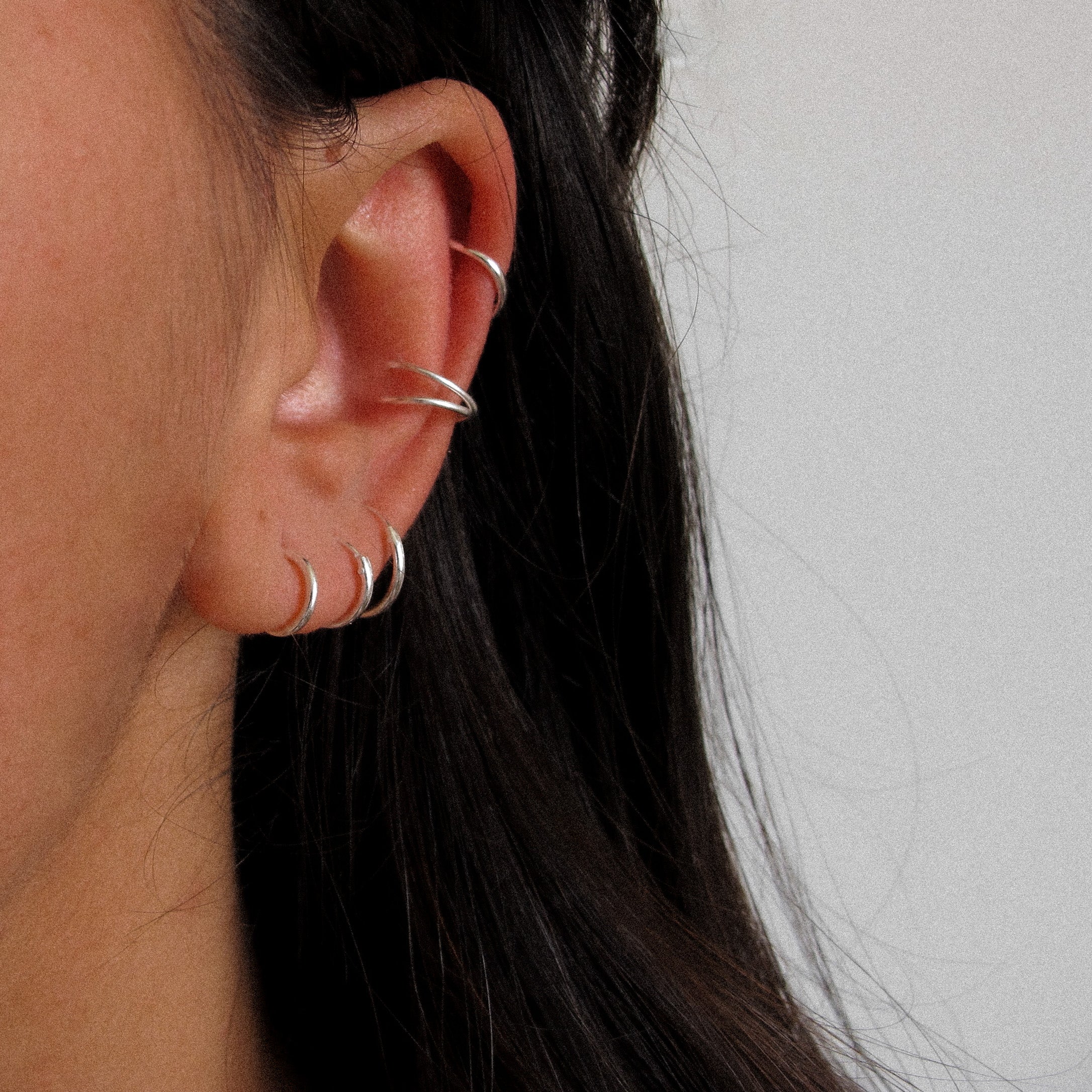 "Jessica" Hoop Earrings Sterling Silver