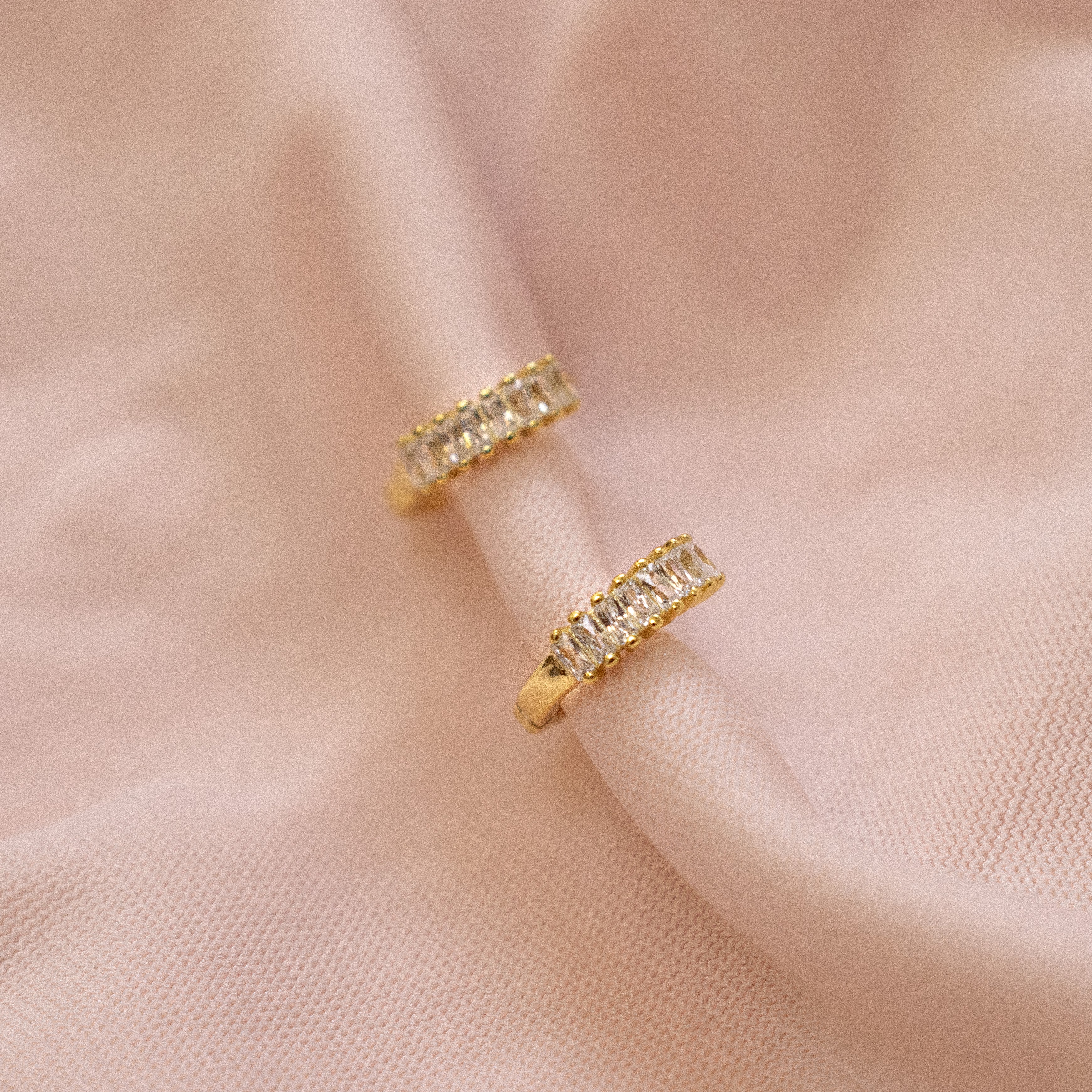 “Ally” Baguette CZ Tiny Huggies