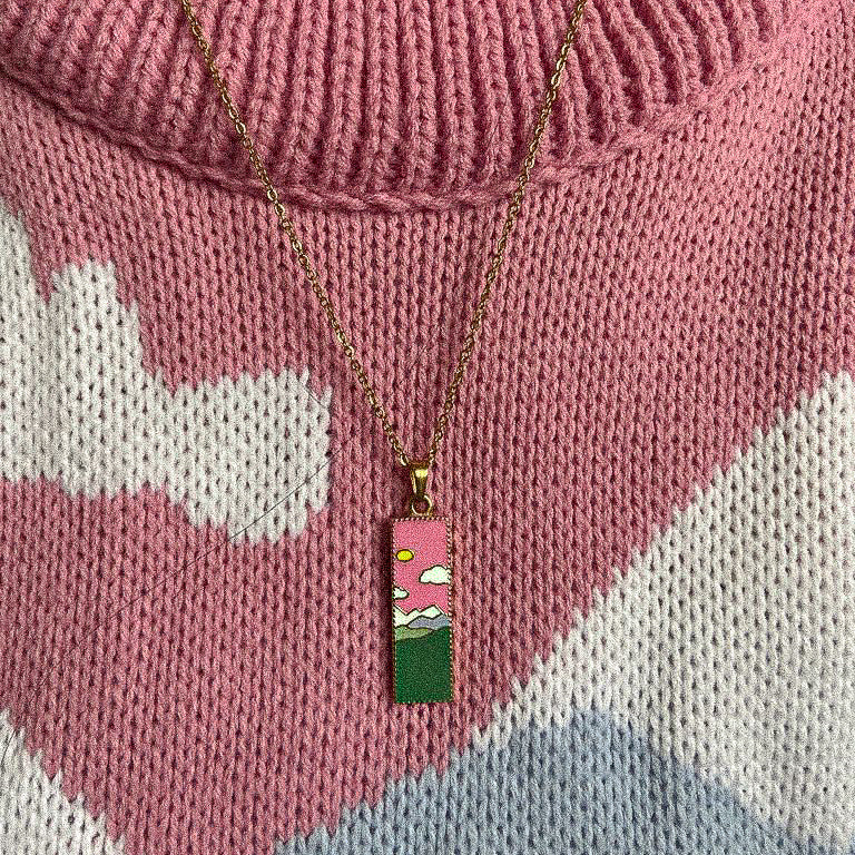 "Gabrielle" Abstract Landscape Necklace