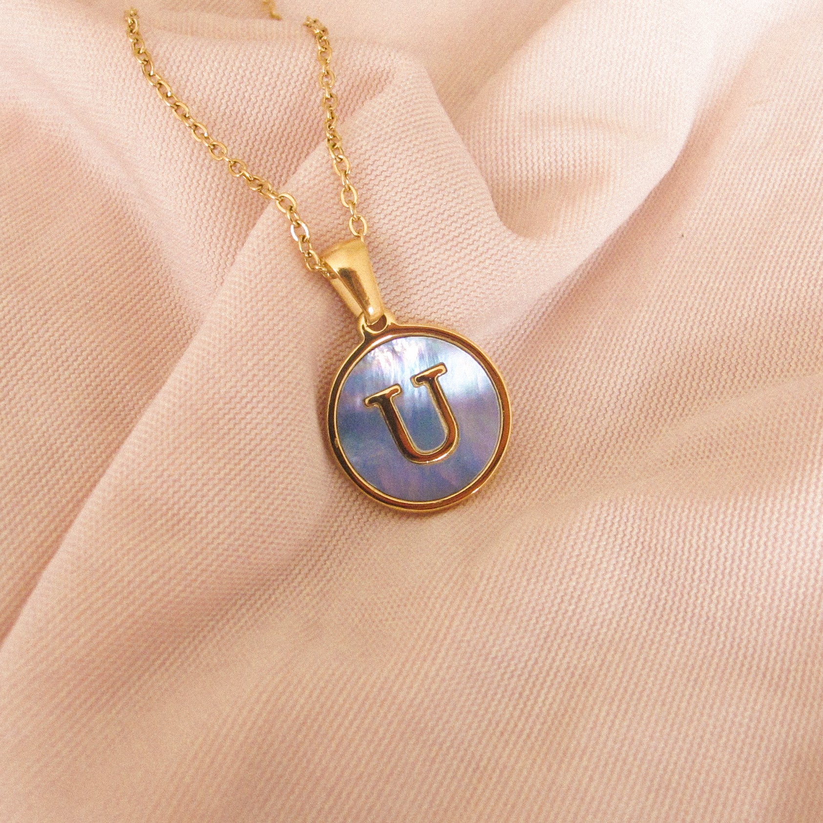 “Lacy” Initial Shell Necklace