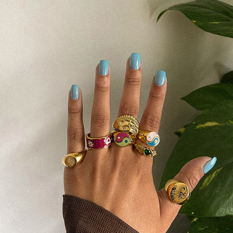 "Honey" Engraved Bee Ring