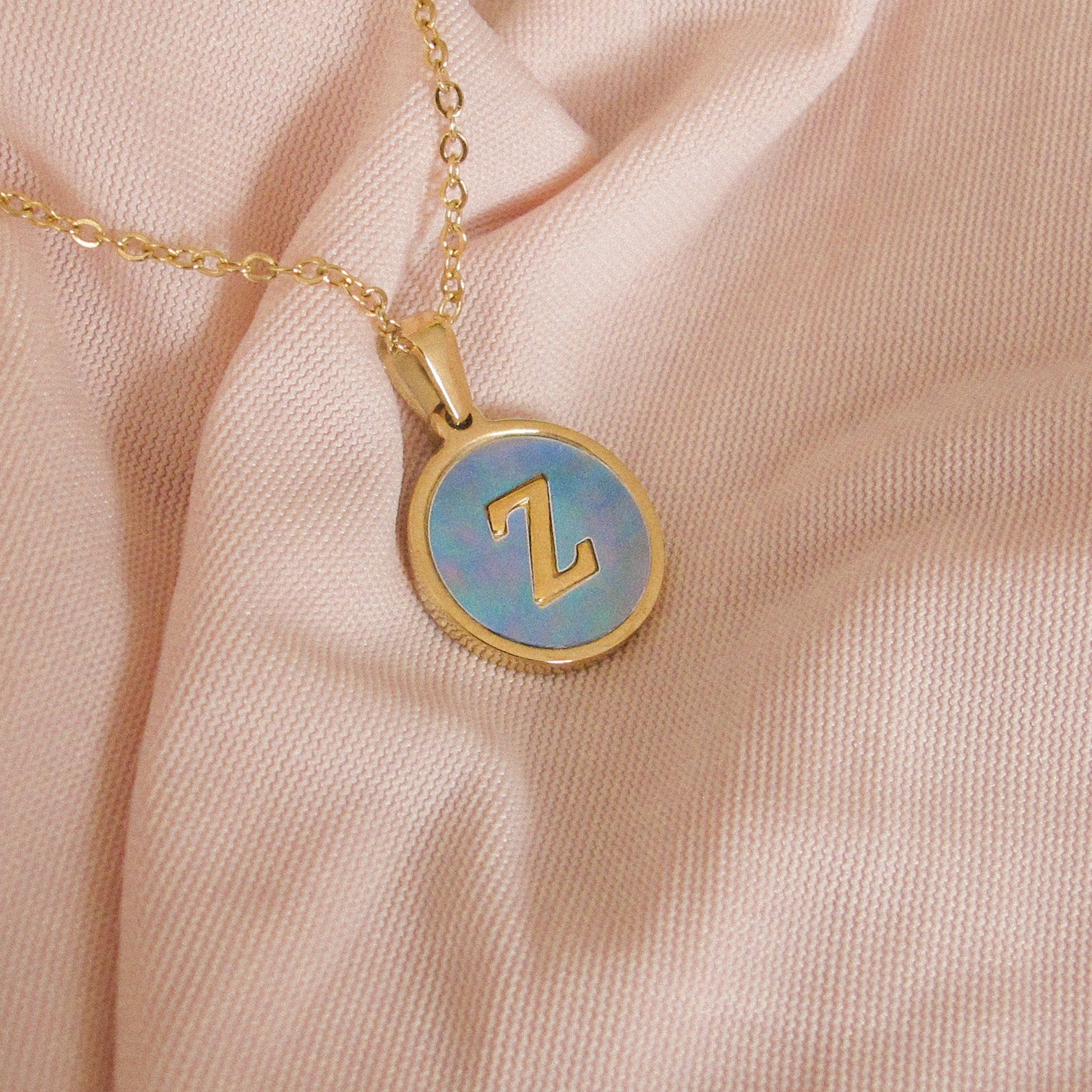 “Lacy” Initial Shell Necklace