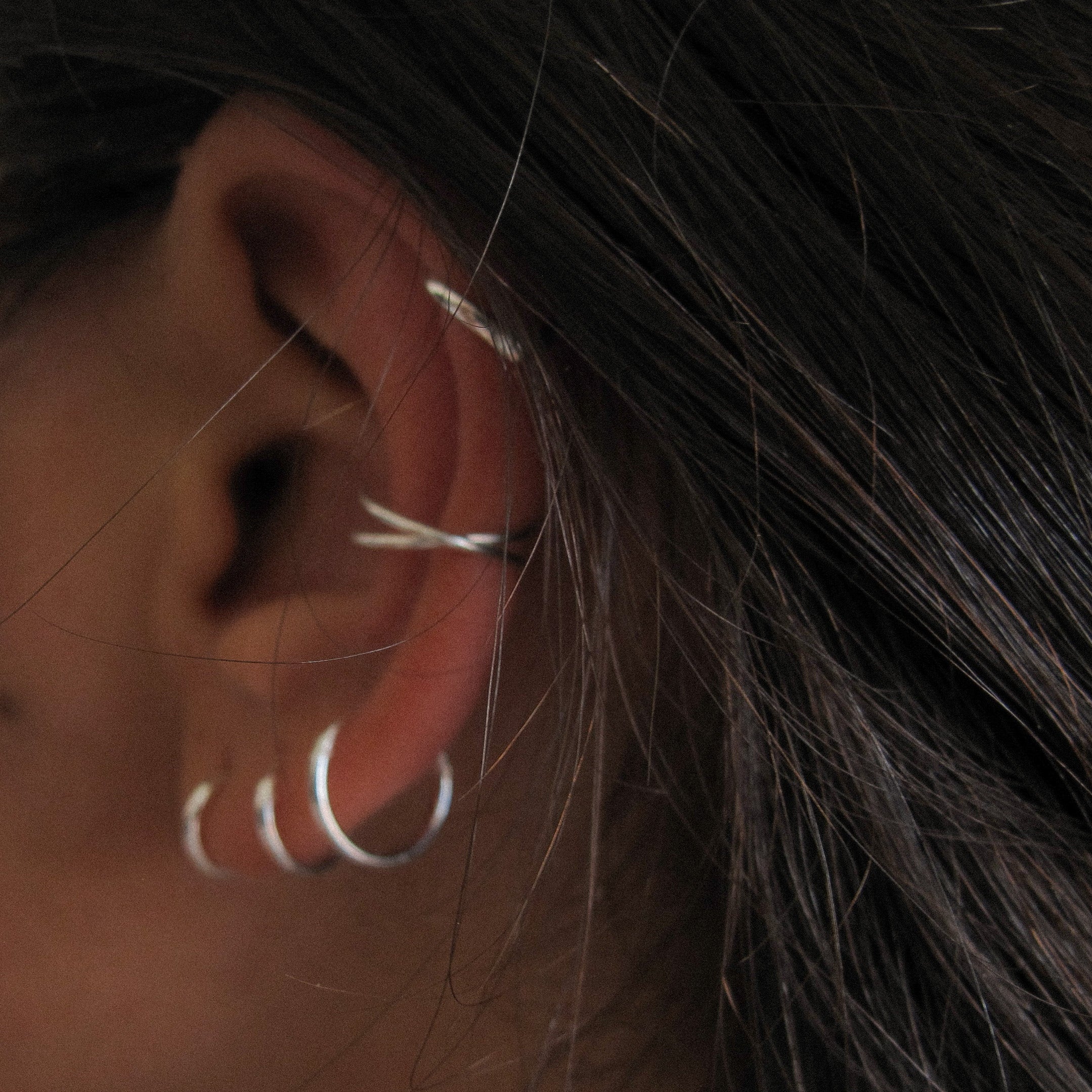 "Jessica" Hoop Earrings Sterling Silver