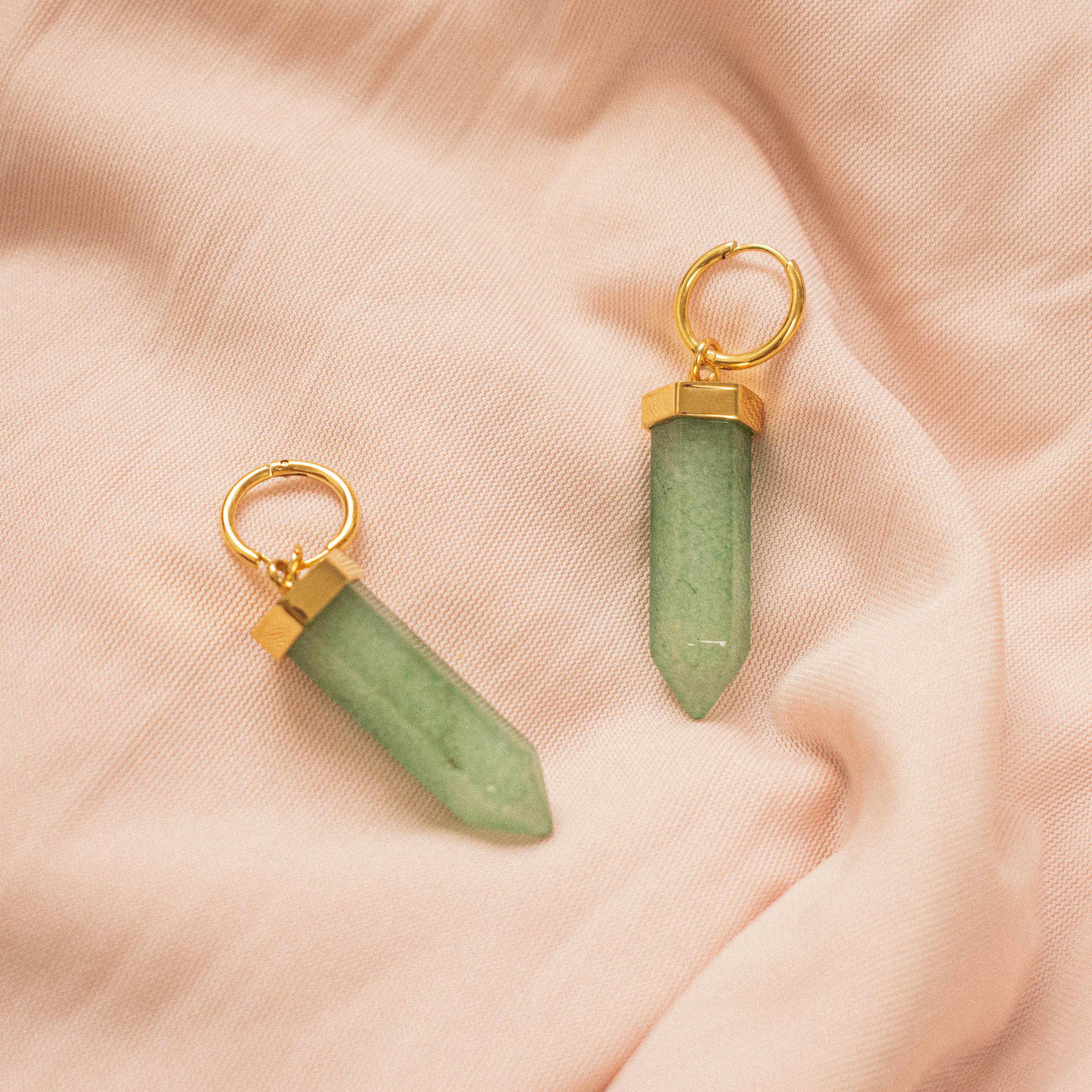 “Jade” Crystal Huggie Earrings