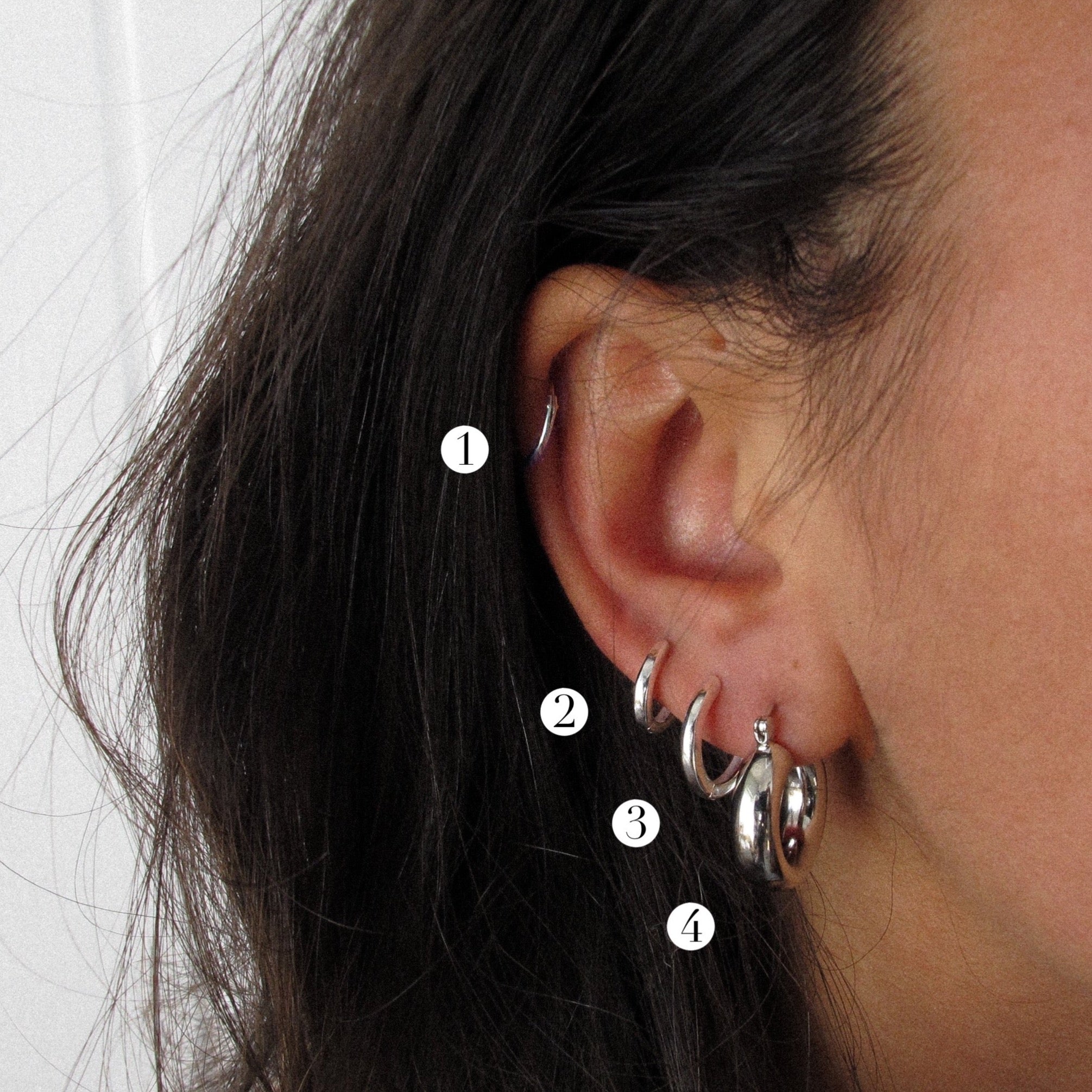"Lorna" Sterling Silver Hoops