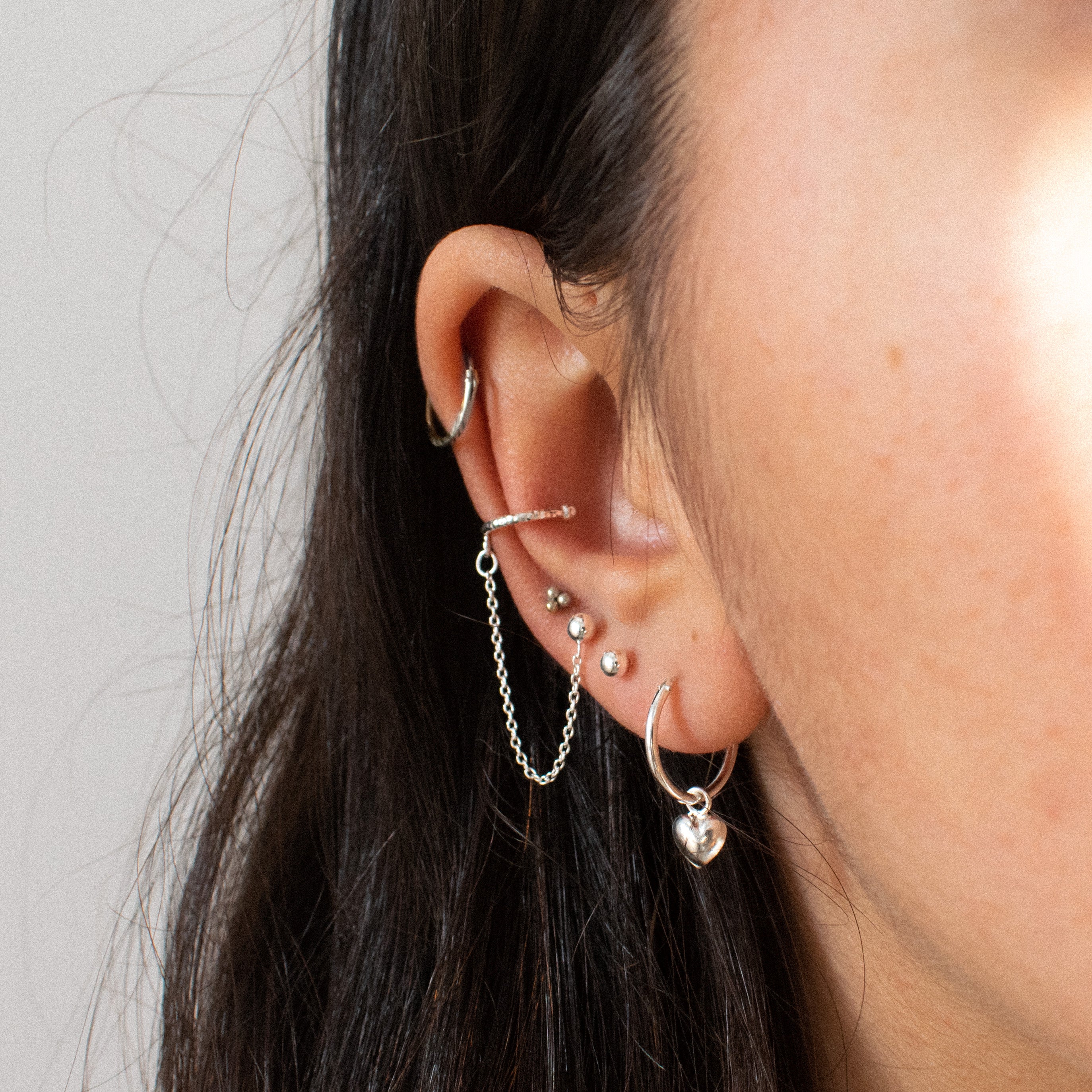 “Jacinta” Cuff Sterling Silver Chain Earring