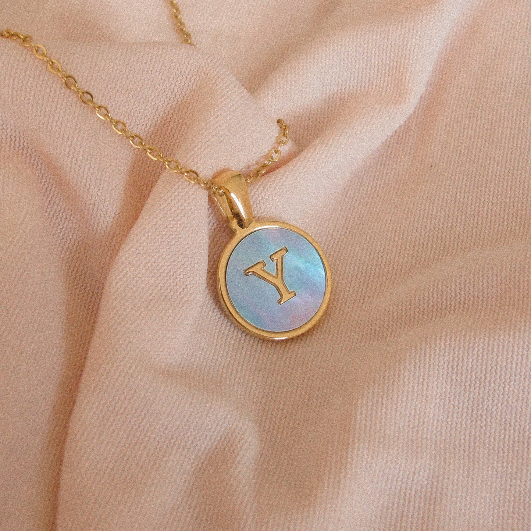“Lacy” Initial Shell Necklace