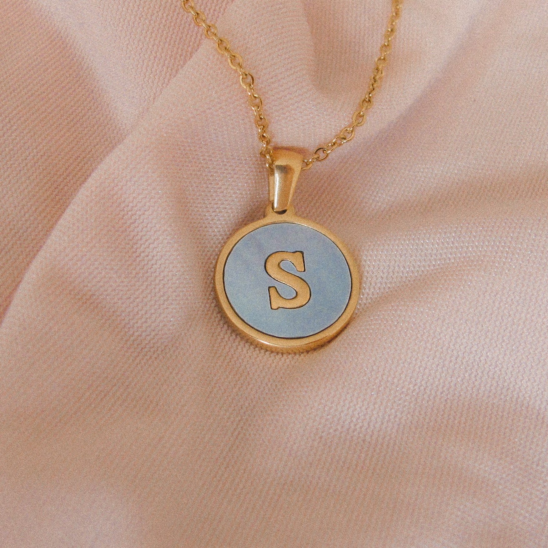 “Lacy” Initial Shell Necklace