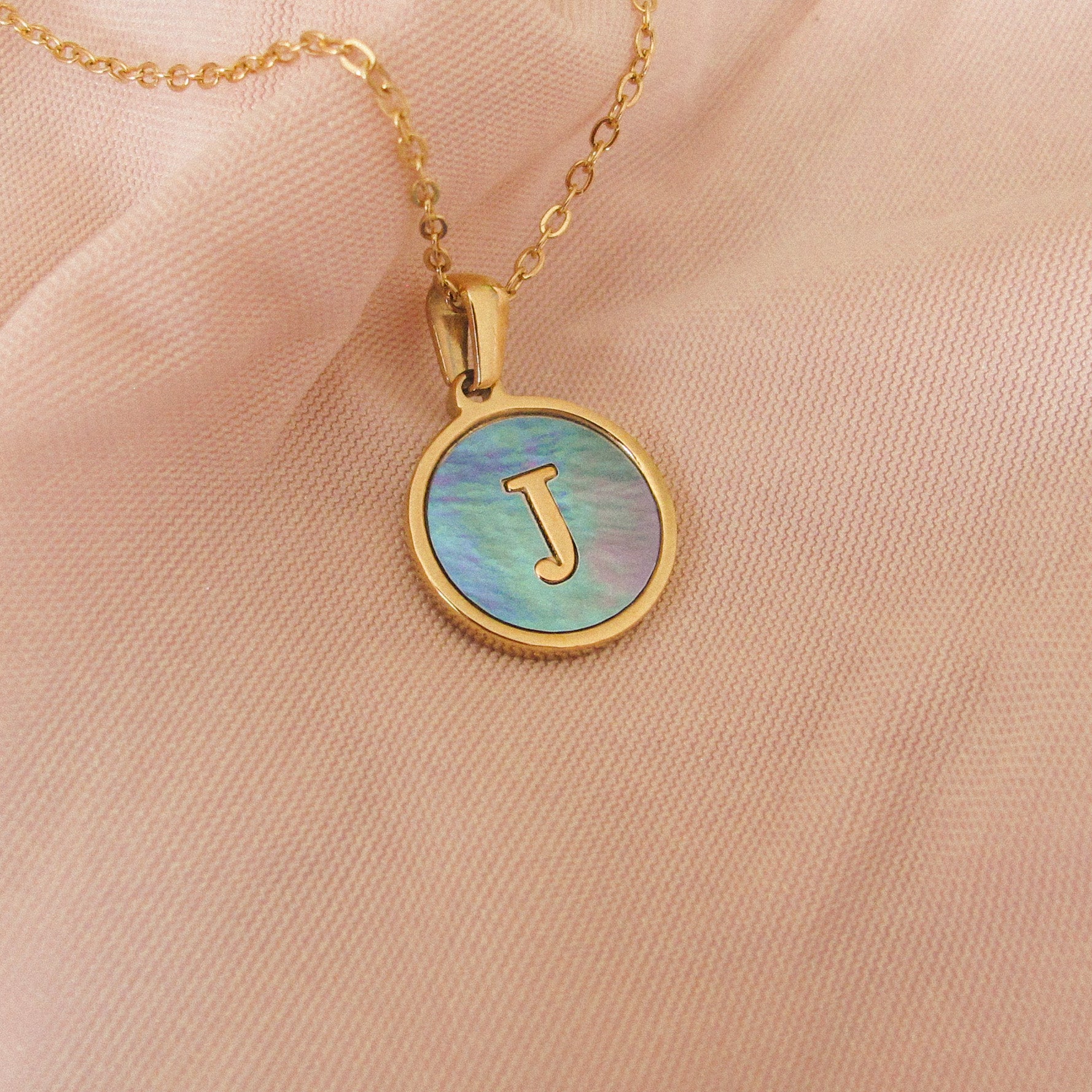 “Lacy” Initial Shell Necklace