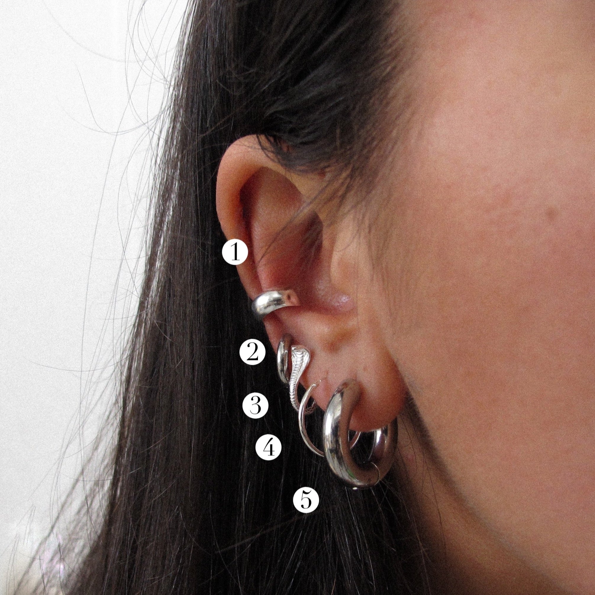 “Nisha” Sterling Silver Hoop Earrings