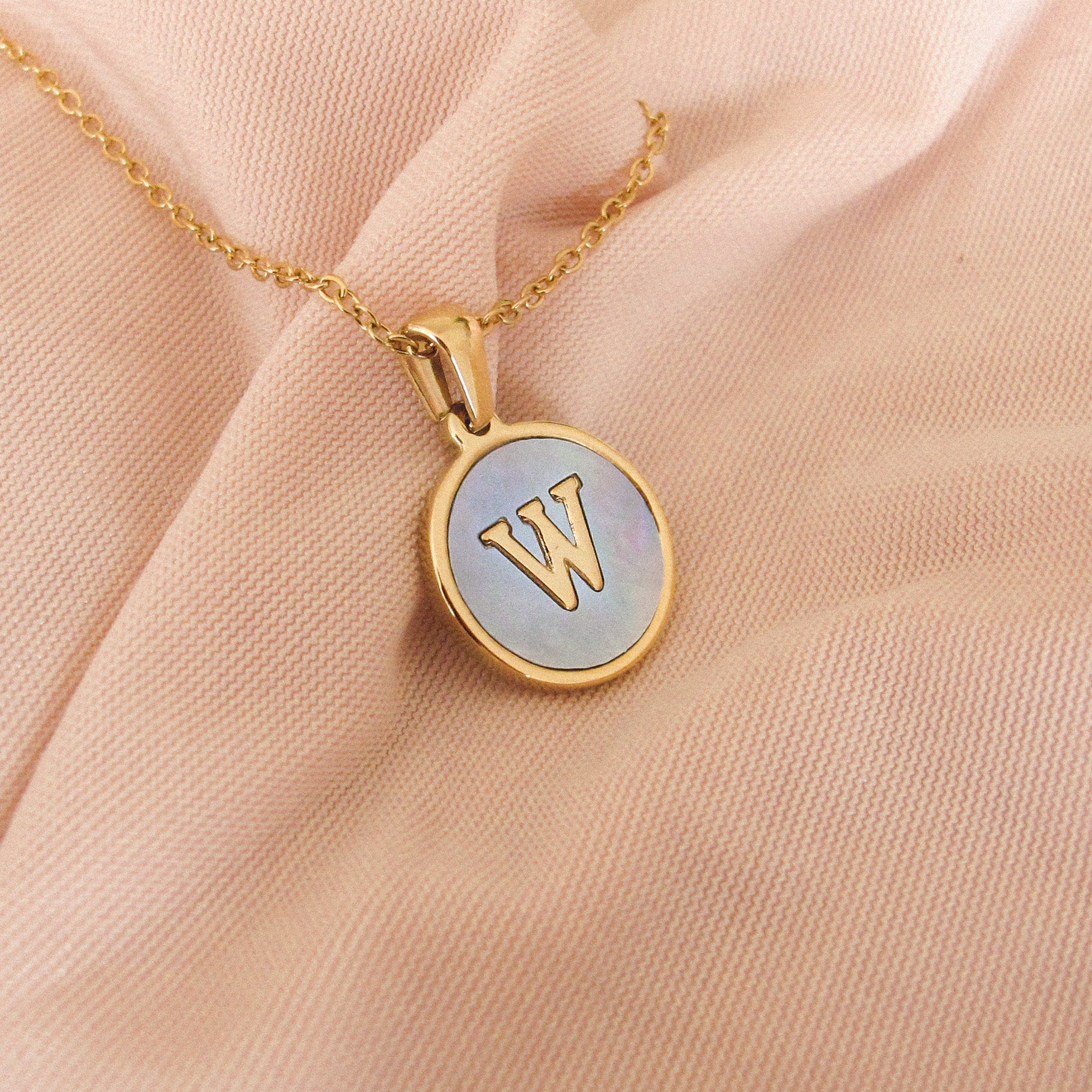 “Lacy” Initial Shell Necklace