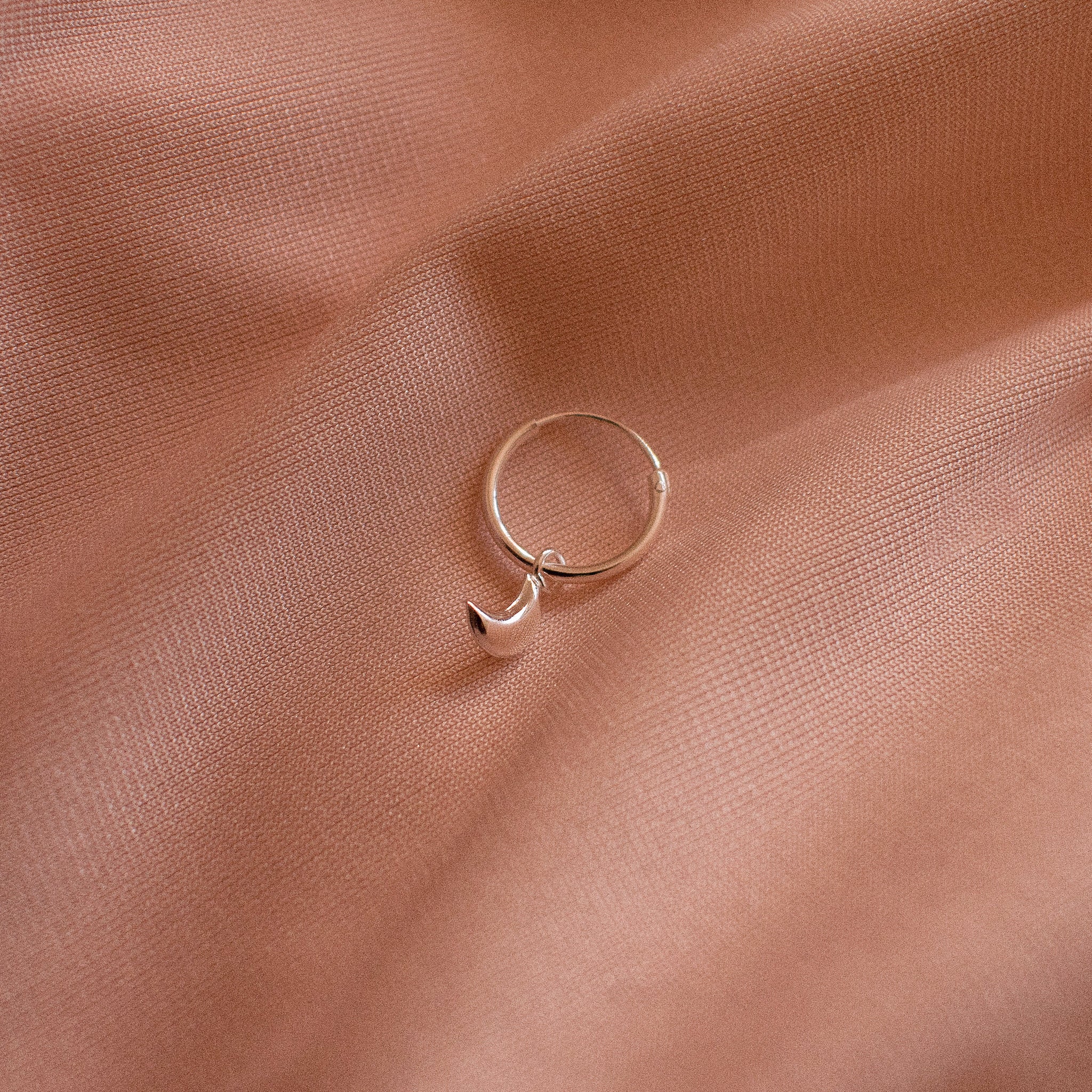 Moon Sterling Silver Hoop