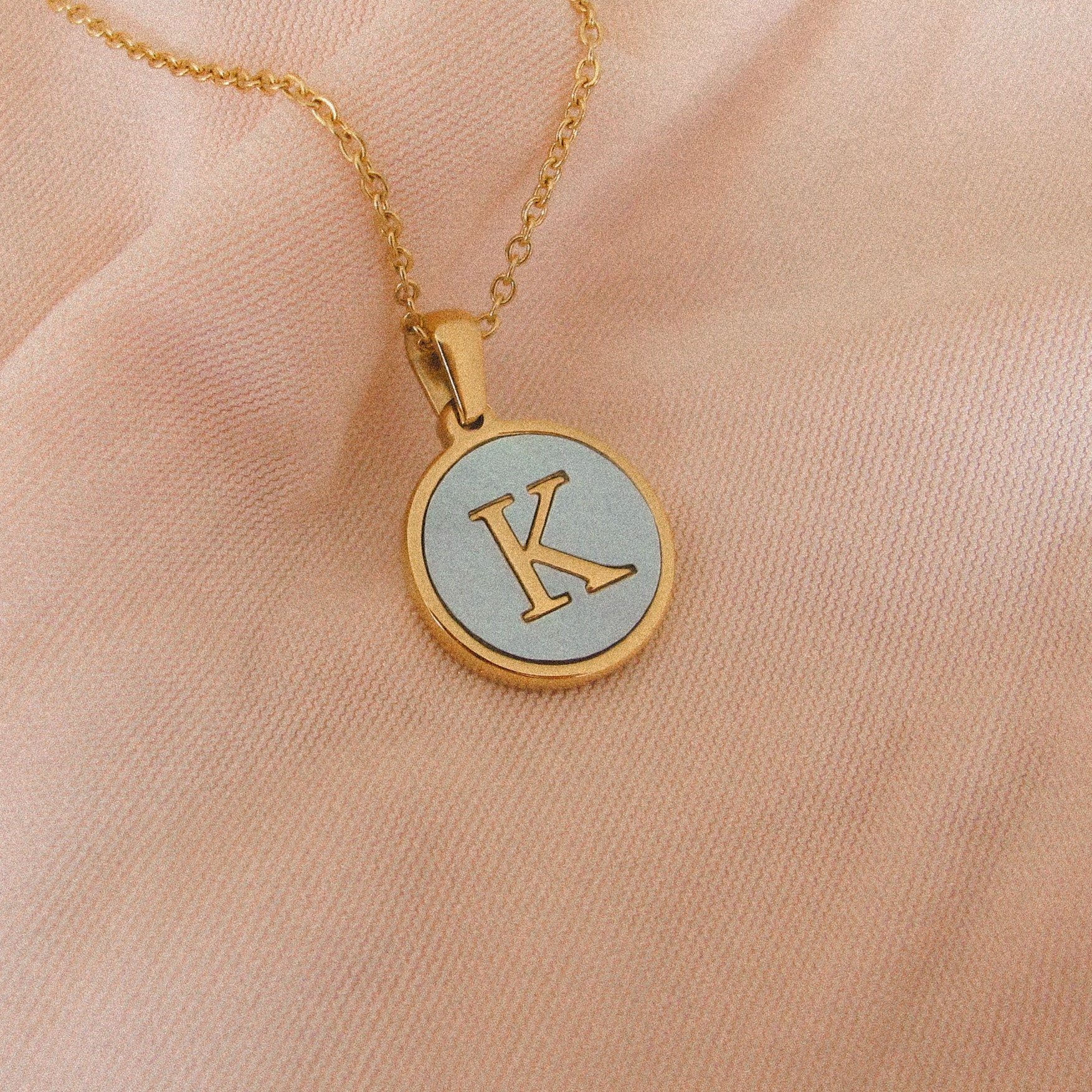 “Lacy” Initial Shell Necklace