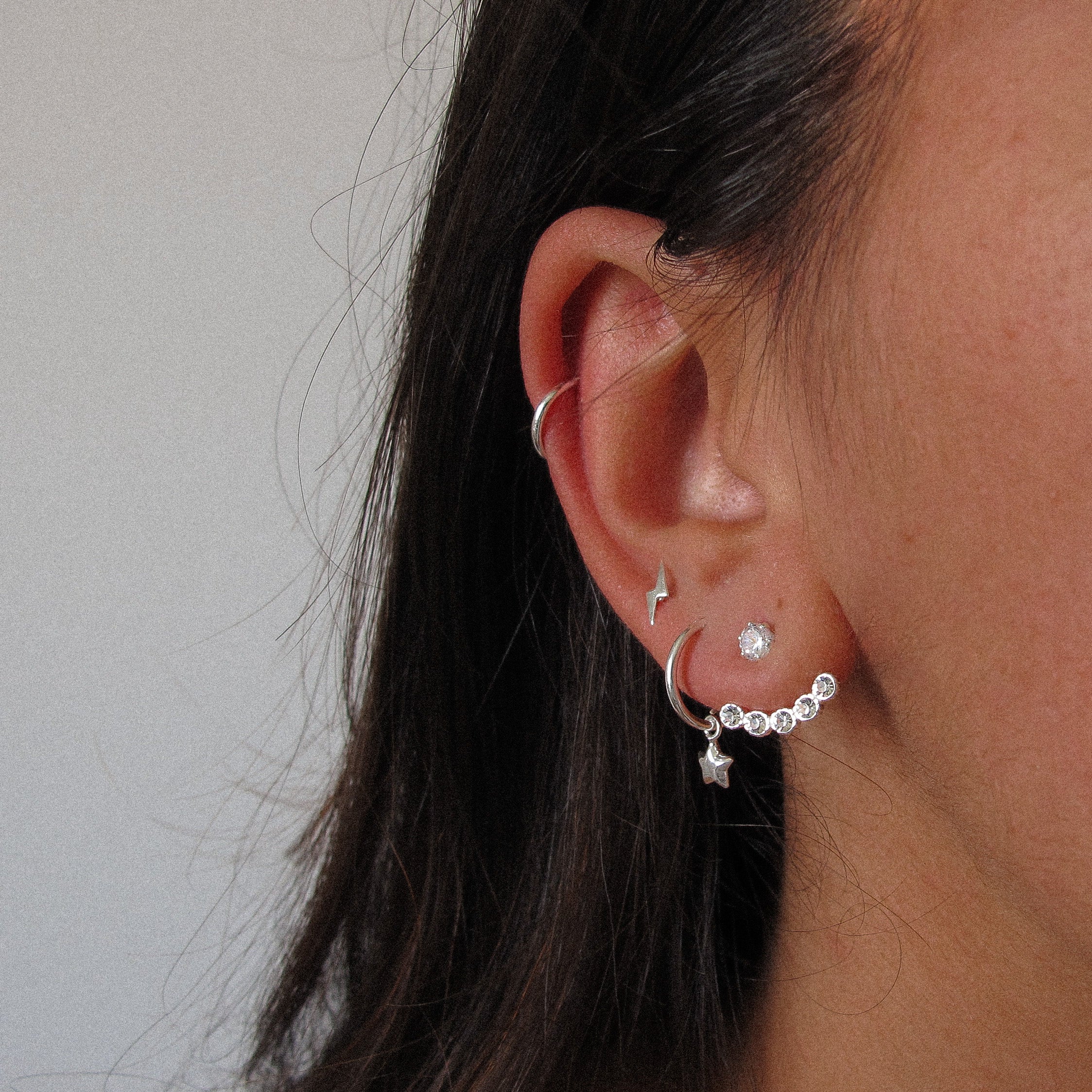 “Hermione” Sterling Silver Bolt Earring