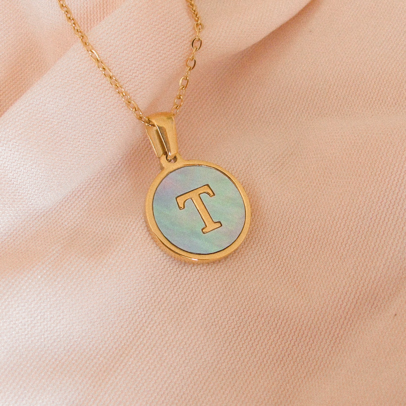 “Lacy” Initial Shell Necklace
