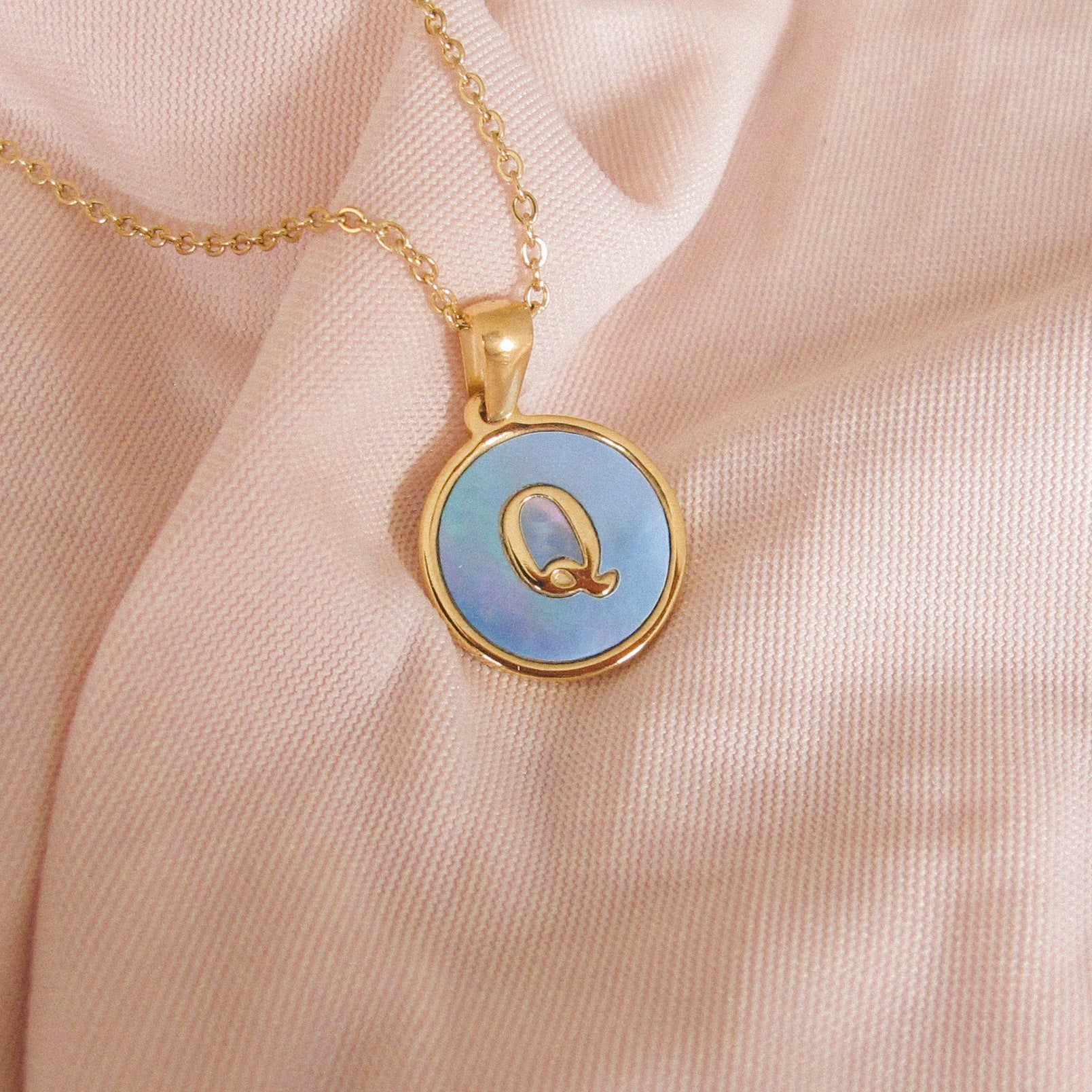 “Lacy” Initial Shell Necklace