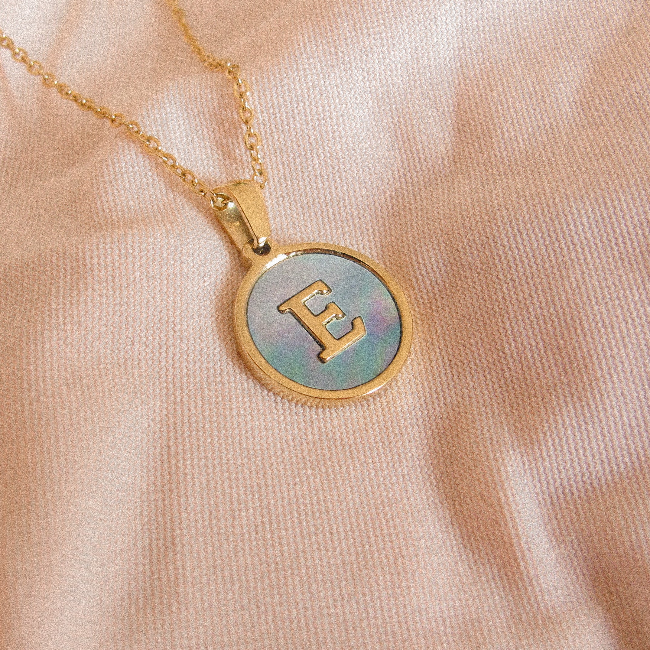 “Lacy” Initial Shell Necklace