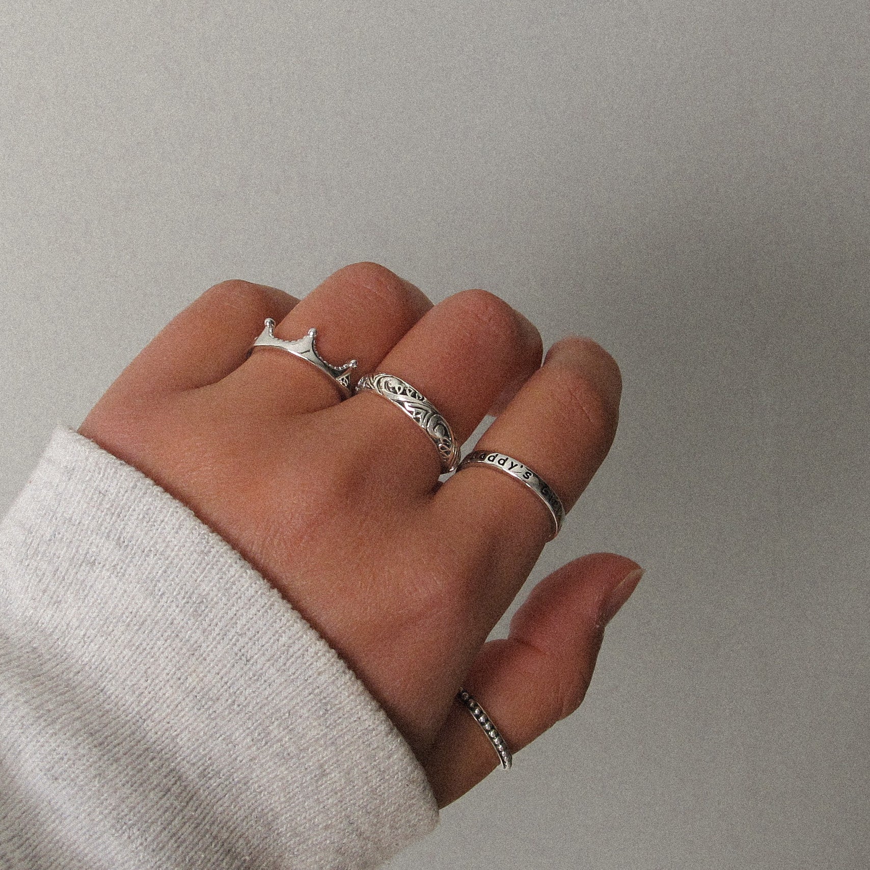 Clearance "Daddy's Girl" Sterling Silver Quote Ring