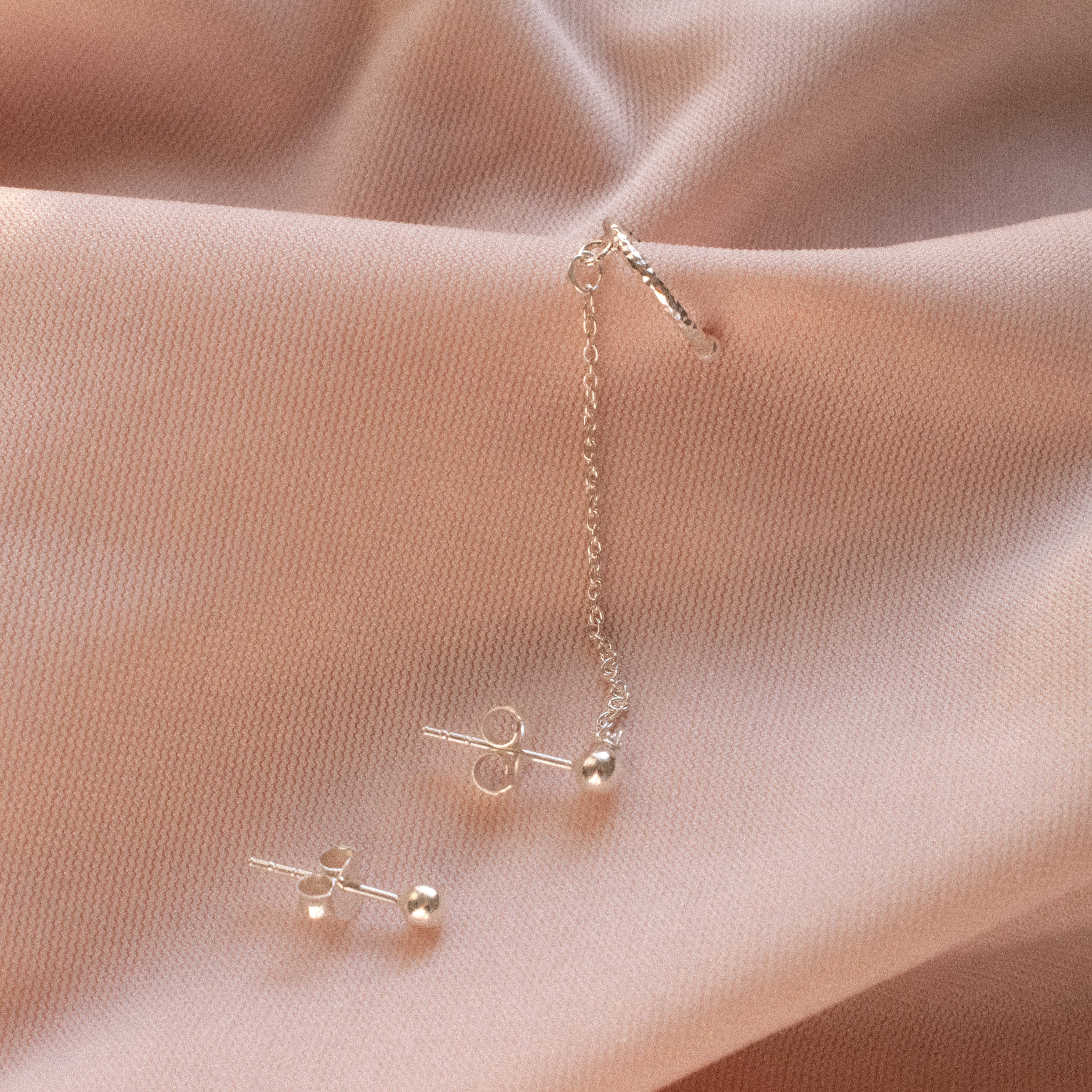 “Jacinta” Cuff Sterling Silver Chain Earring