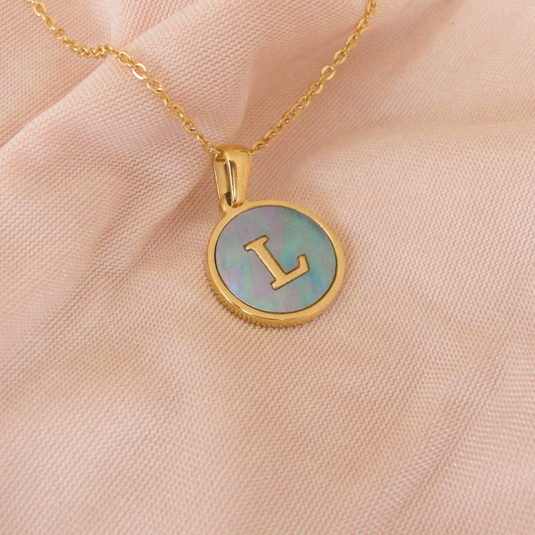 “Lacy” Initial Shell Necklace