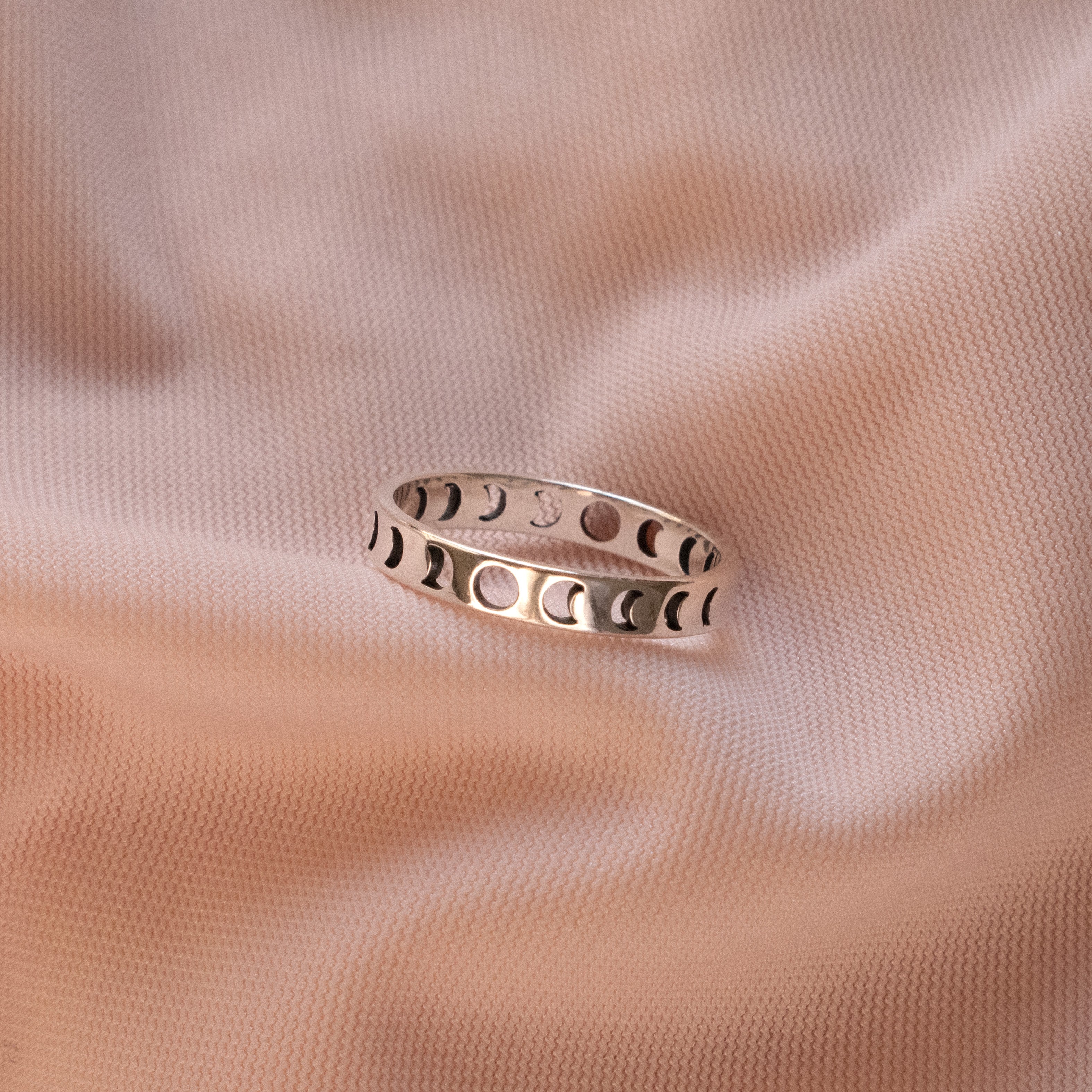 “Moon Phase" Sterling Silver Ring