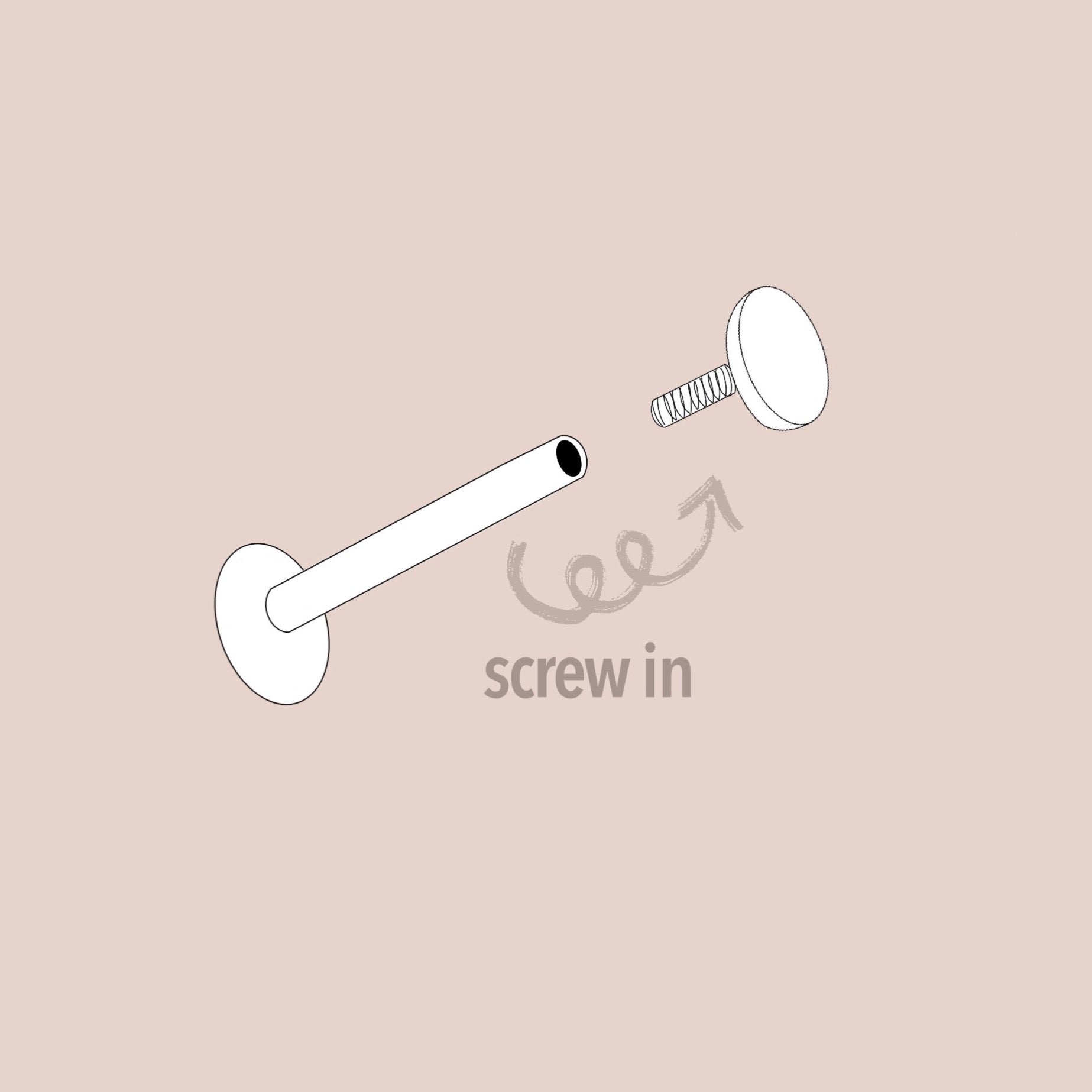 "Aiste” Cross Internally Threaded Labret 16 Gauge