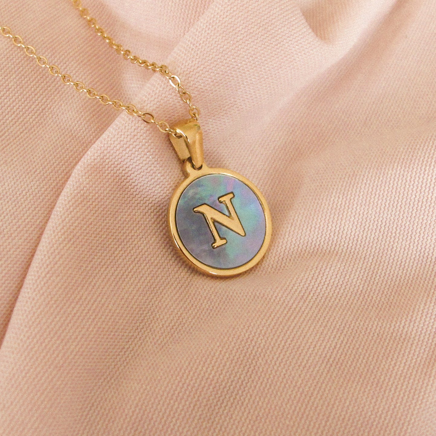 “Lacy” Initial Shell Necklace