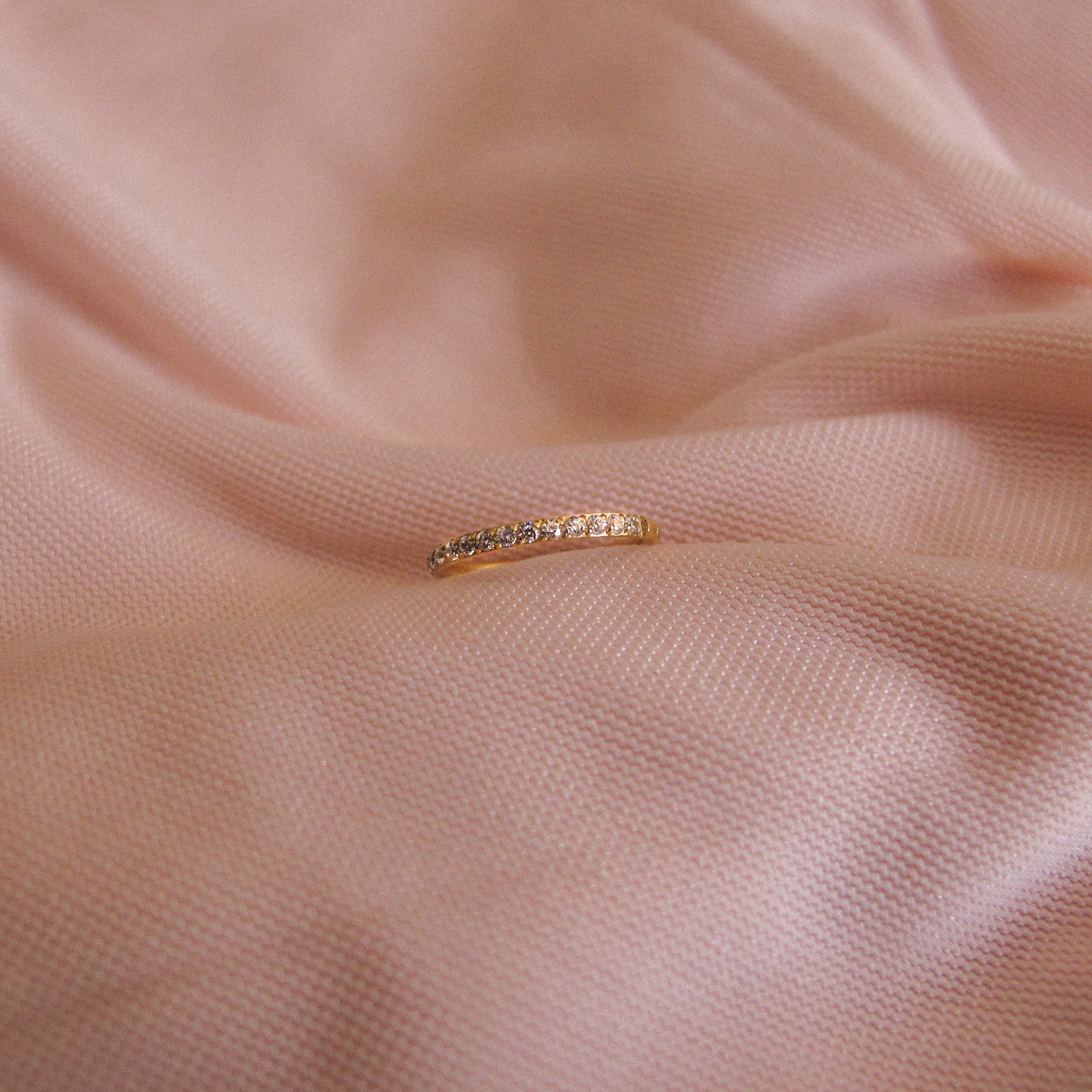 “Freida” Cubic Zirconia Click Hinged Hoop Ring