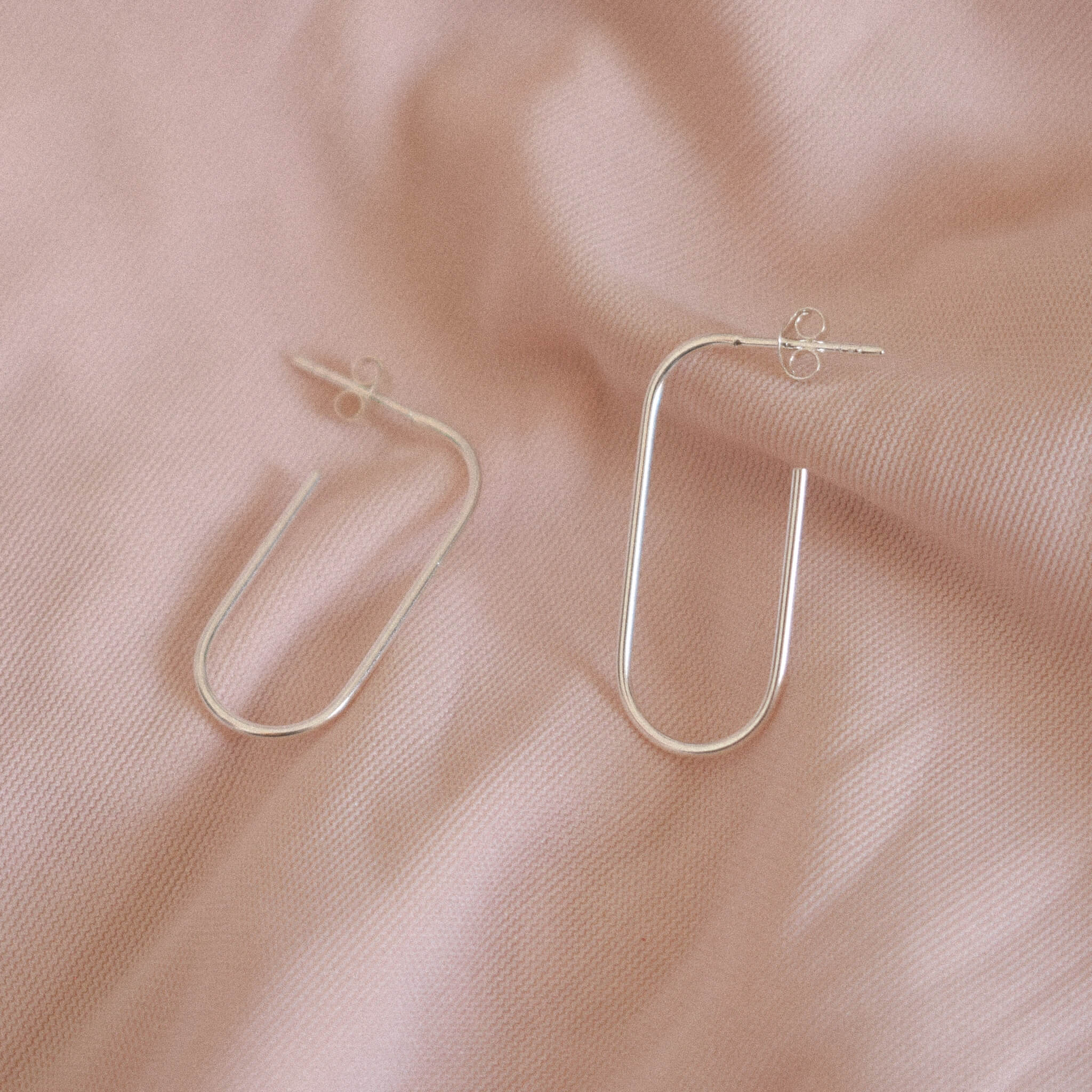 silver paperclip earrings
