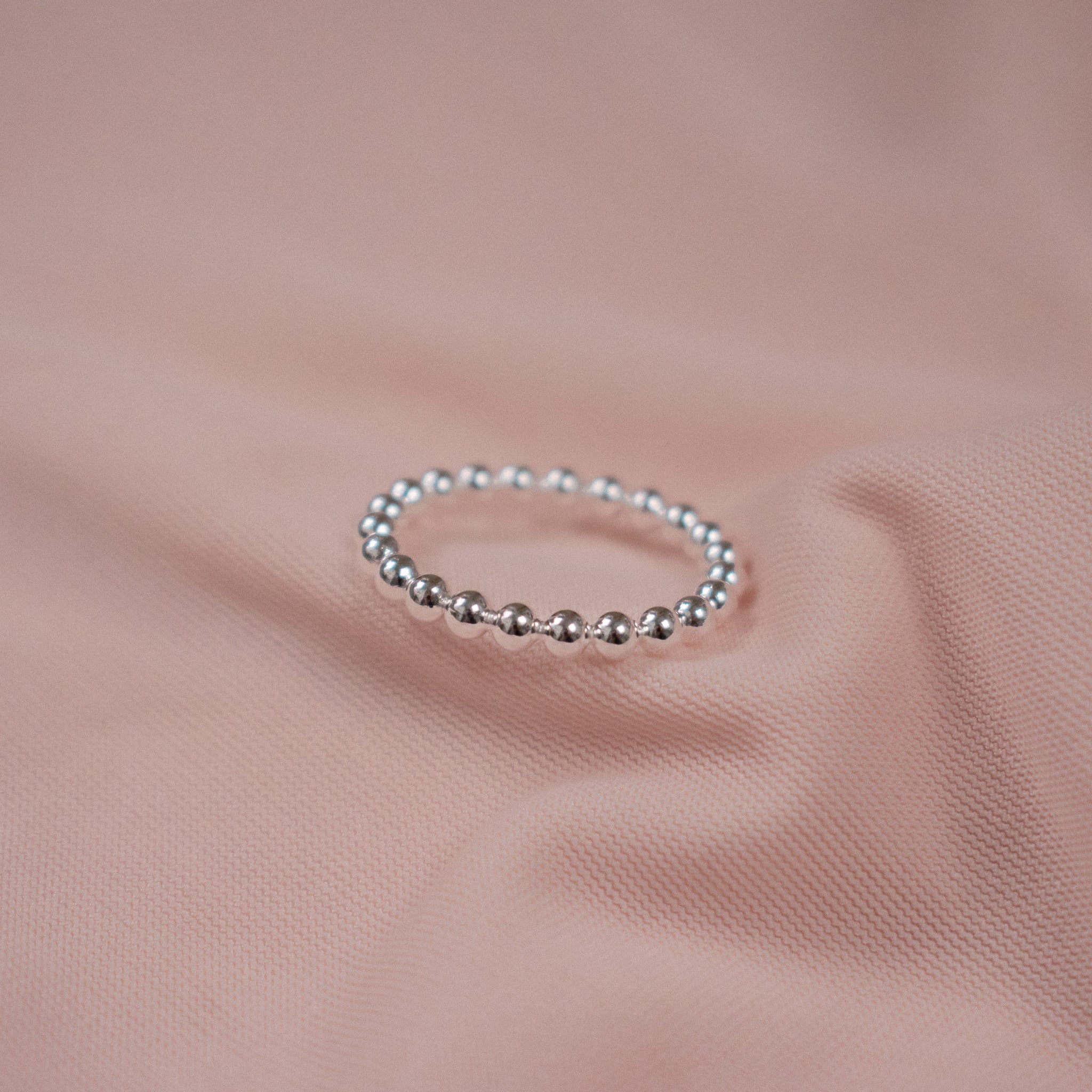 Clearance "Belle” Sterling Silver Beaded Ring