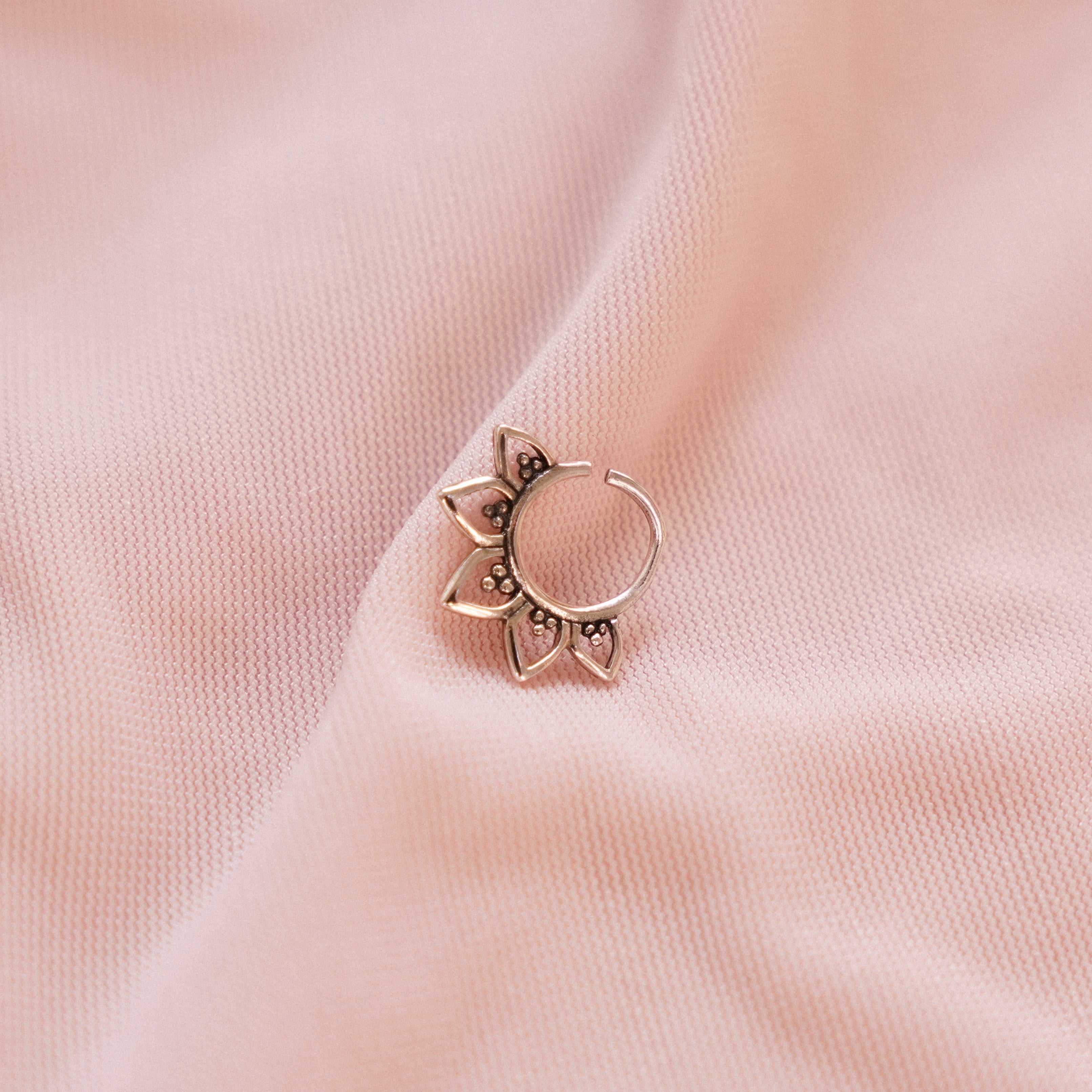 "Veera" Sterling Silver Gold Fill Septum Beaded Hugger