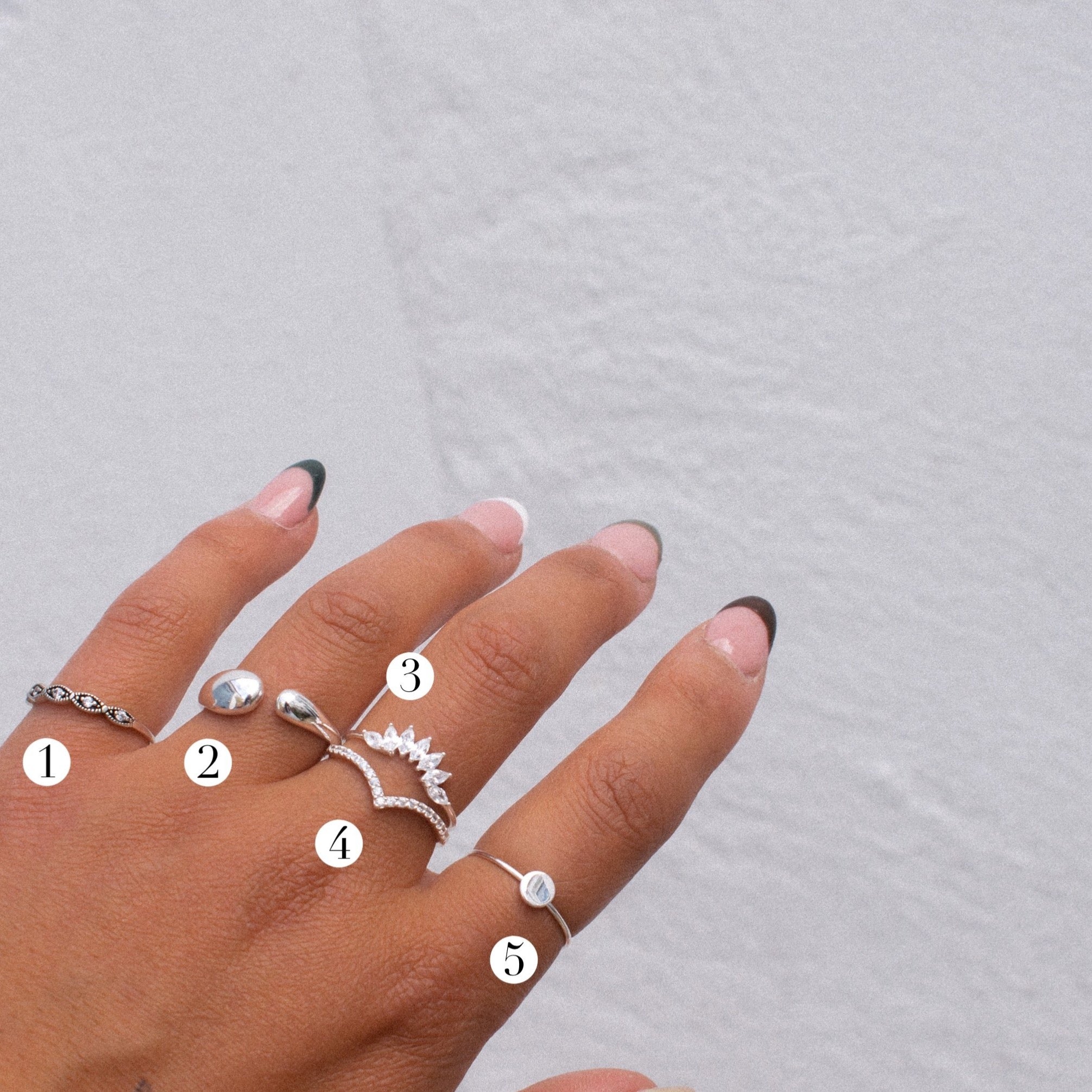 “Klaudia” Cluster Sterling Silver Ring