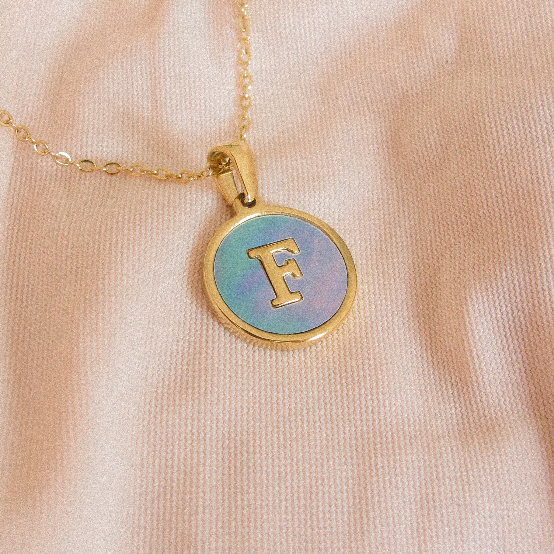“Lacy” Initial Shell Necklace