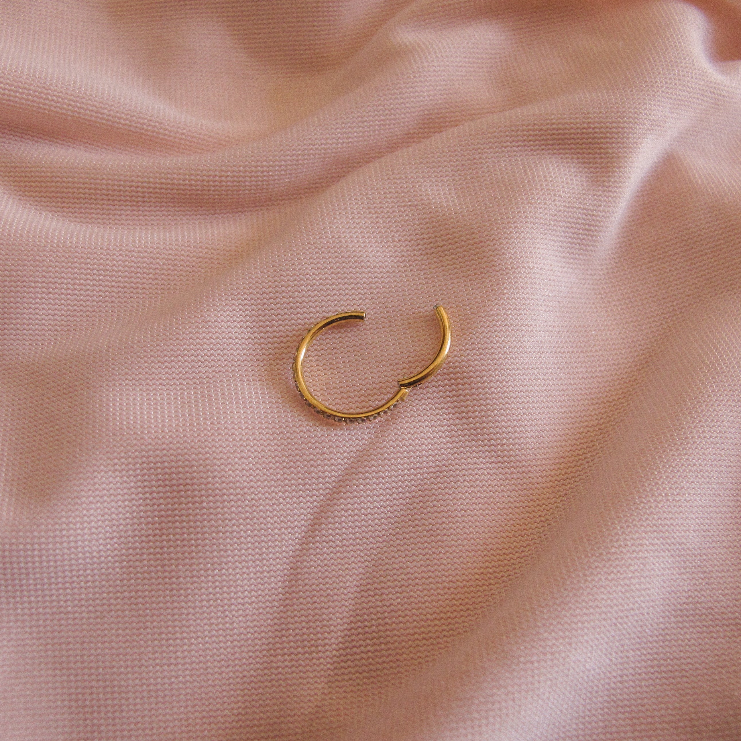 “Freida” Cubic Zirconia Click Hinged Hoop Ring