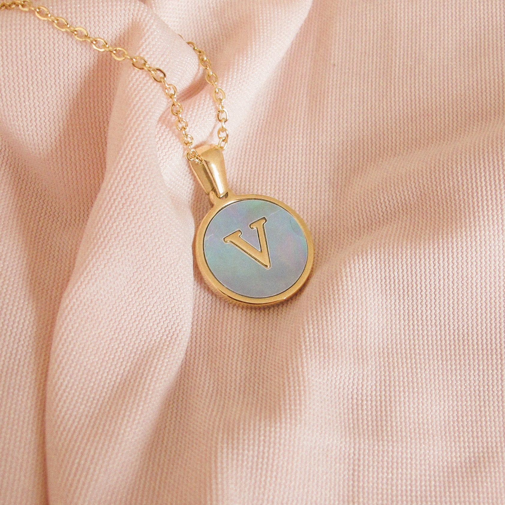 “Lacy” Initial Shell Necklace