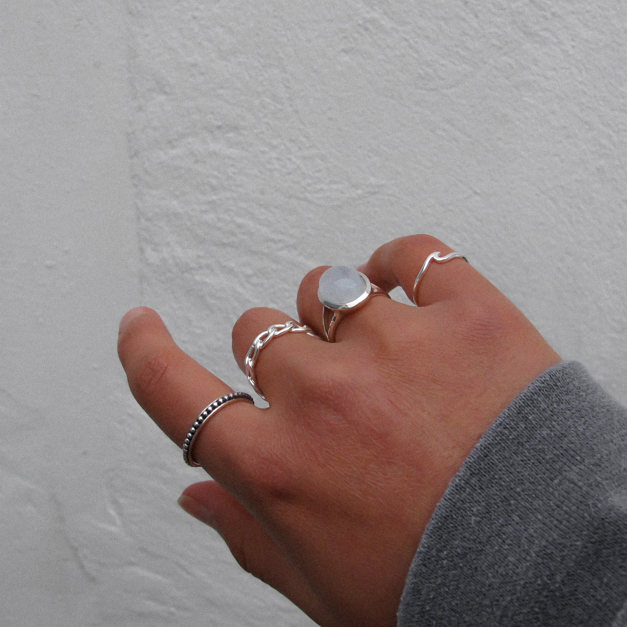 "Rosa” Sterling Silver Beaded Ring