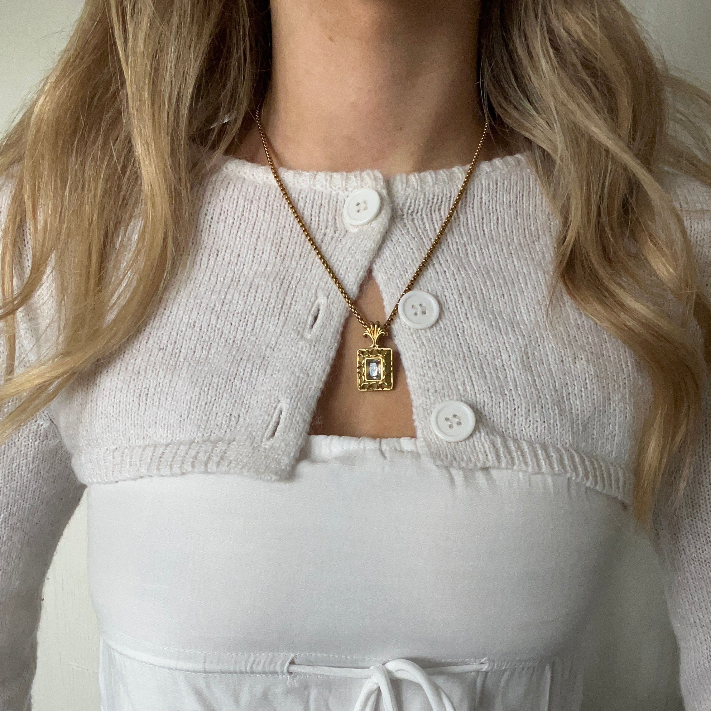 "Lucy" Filigree Rectangle Necklace