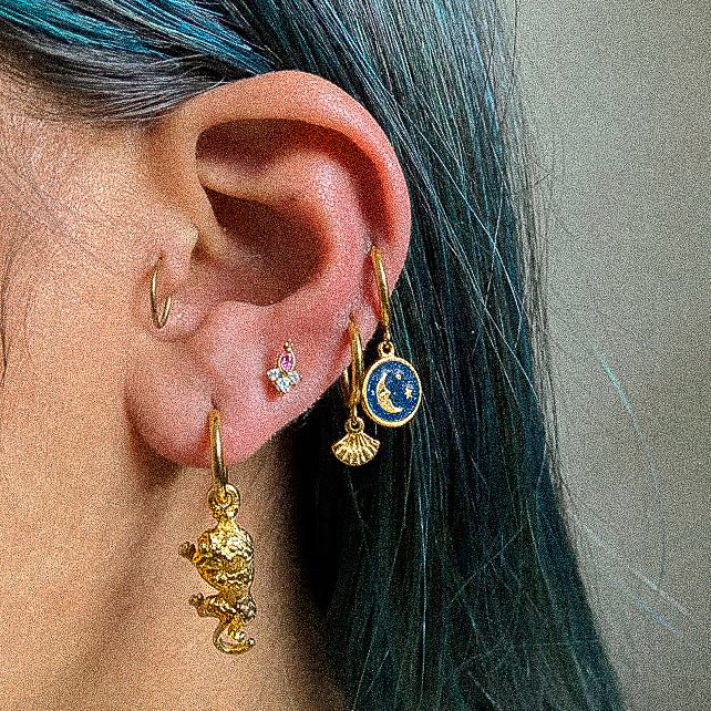 "Leo" Tiger Huggie Earrings