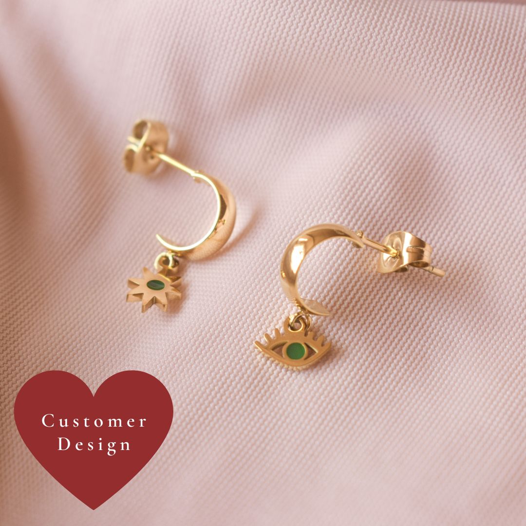 “Hermosa” Star and Eye Earrings