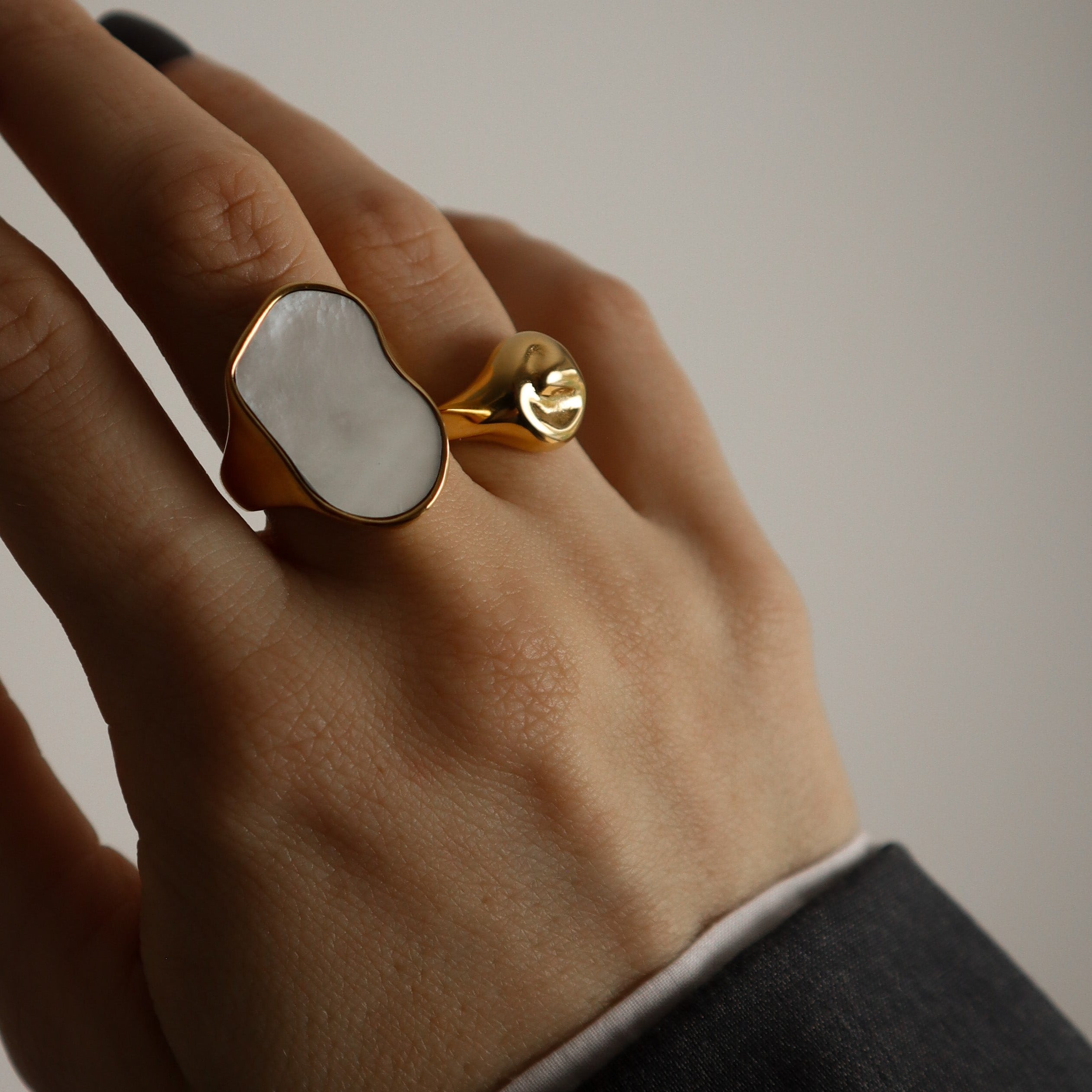 "Olive" Dome Molten Ring