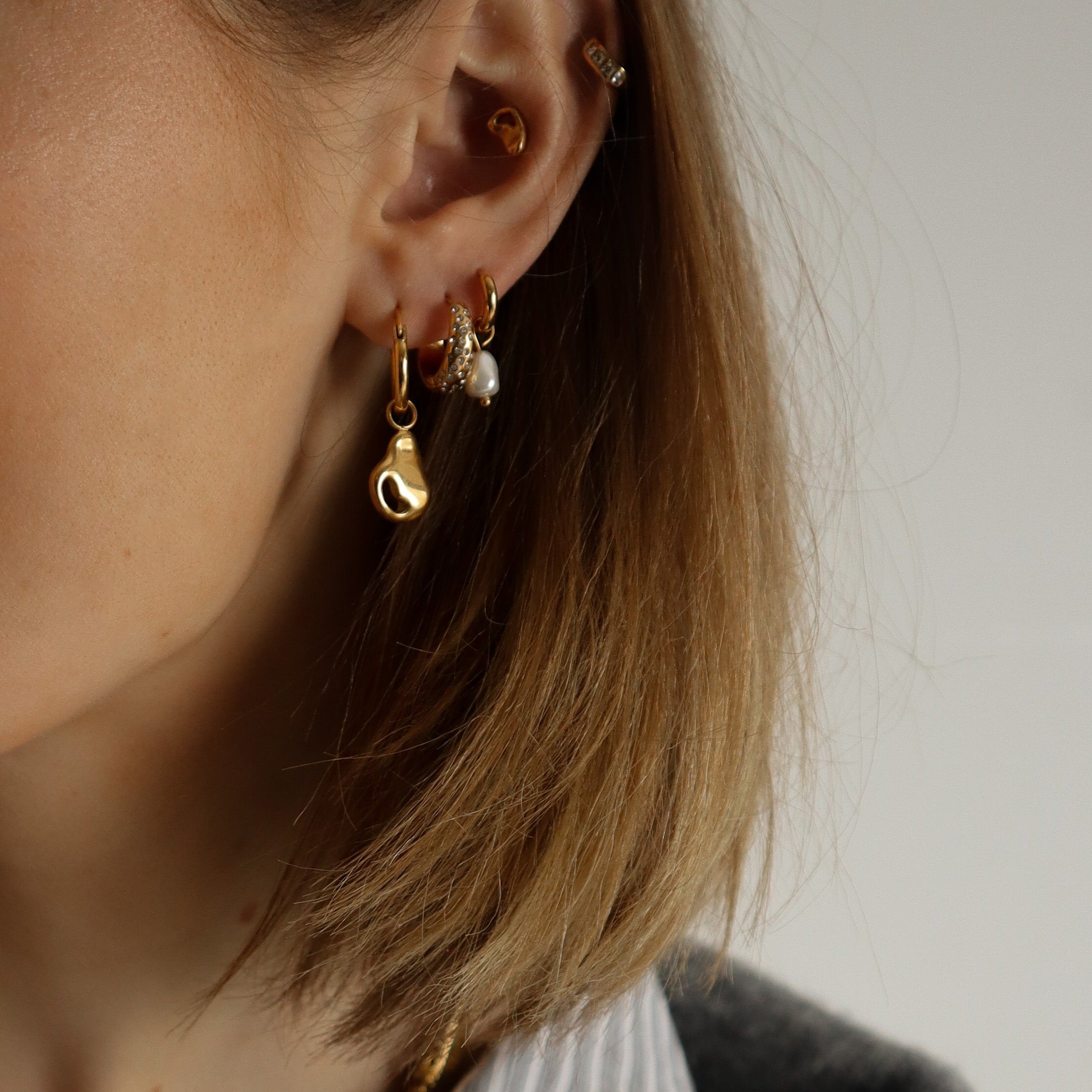 "Dilys" Domed Cubic Zirconia Earrings