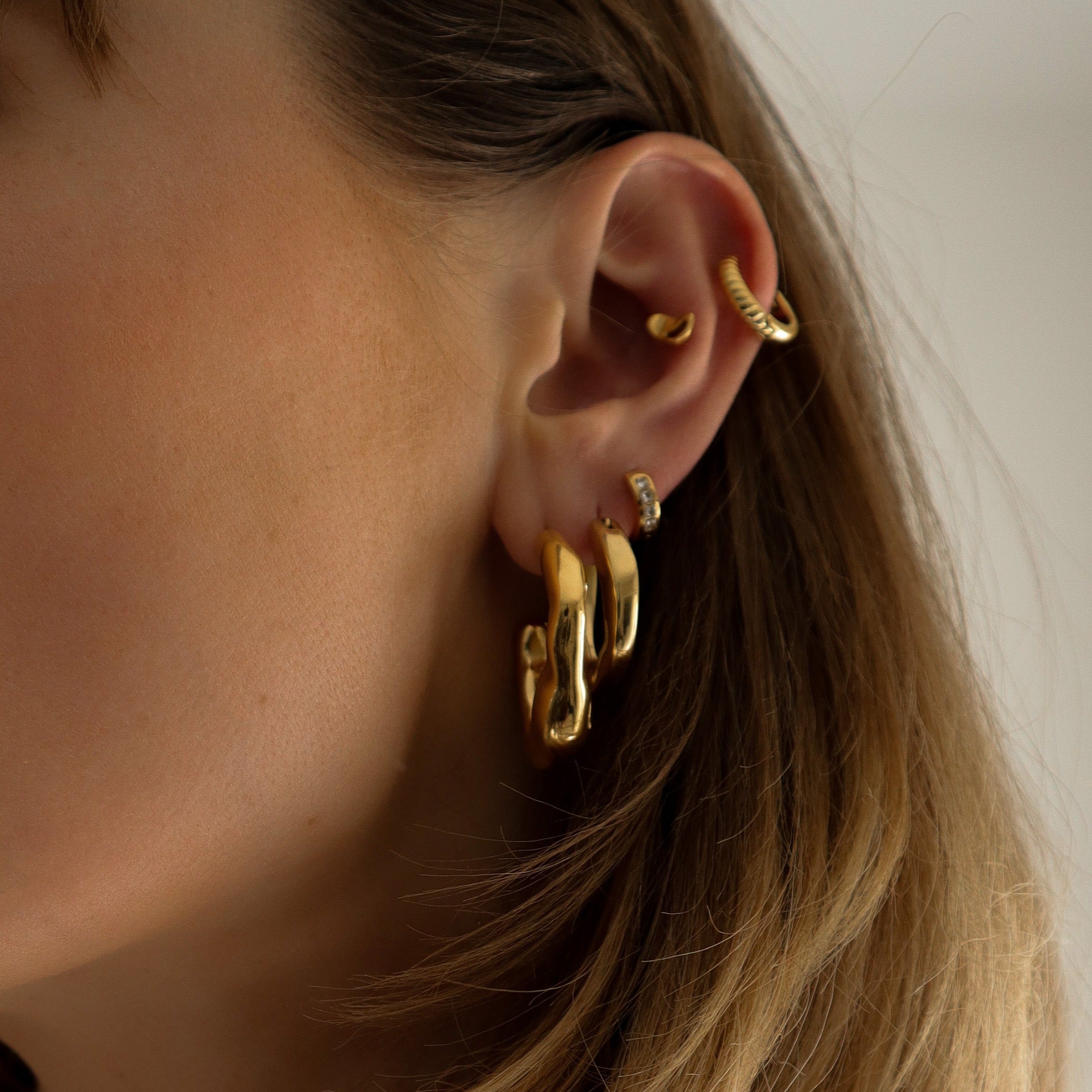 "Tabitha" Small Abstract Hoops