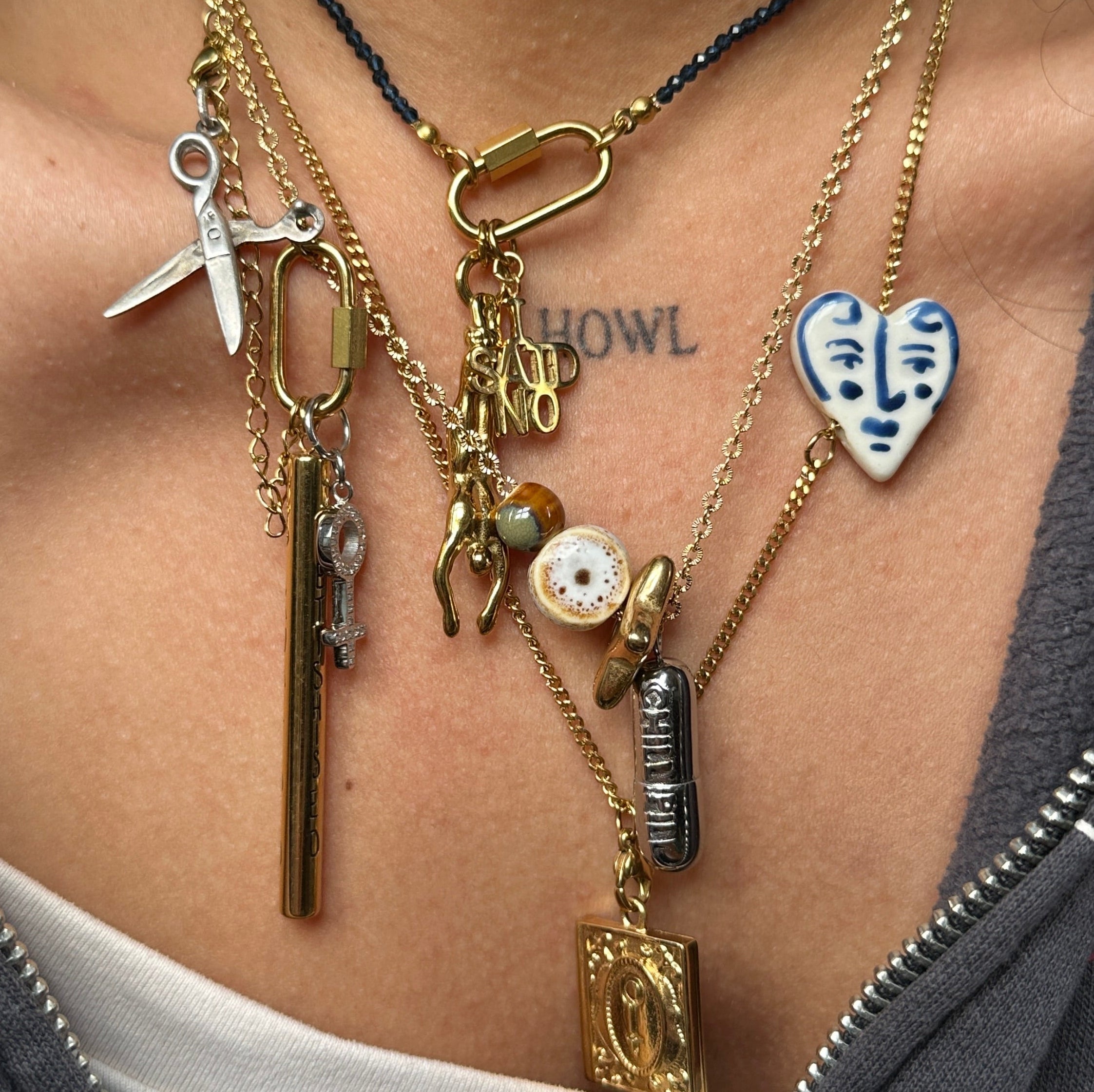 “Elle” Carabiner Charm Necklace