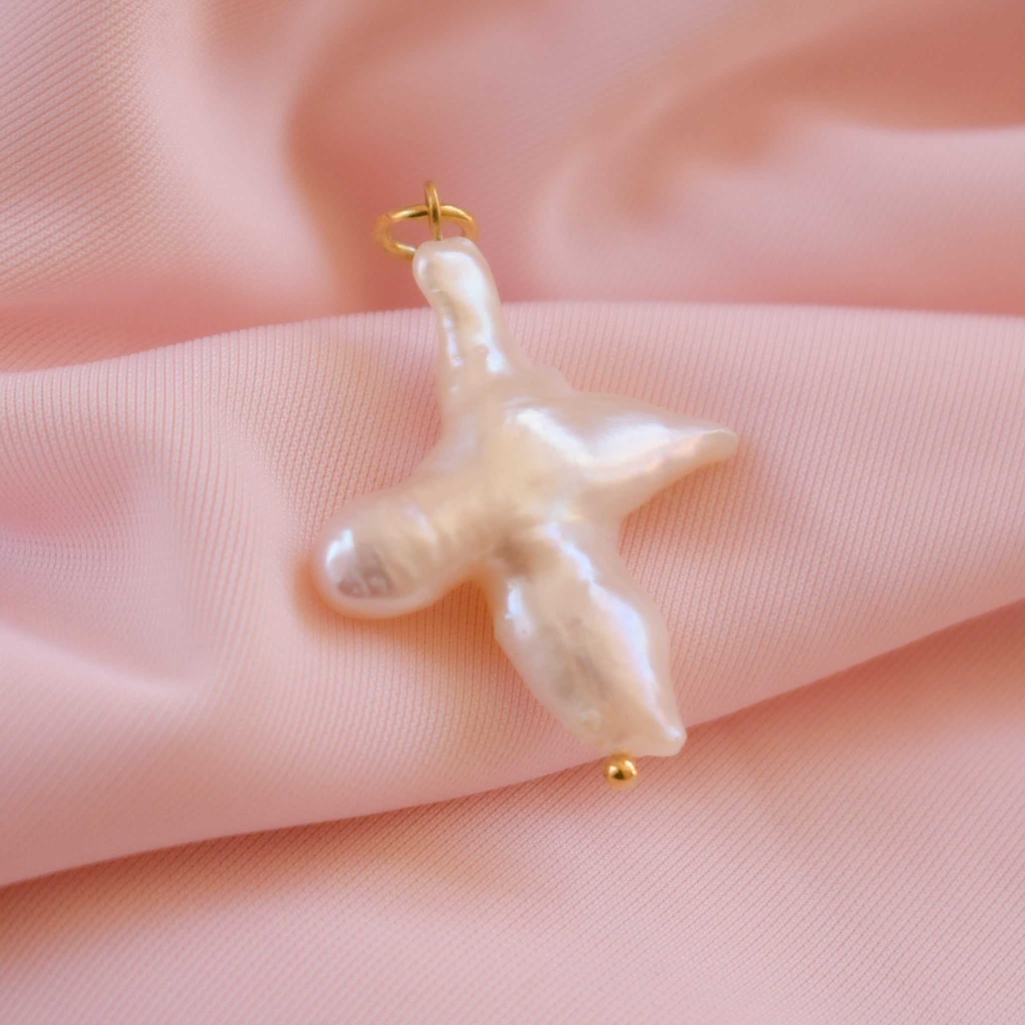 Pearl Cross Charm