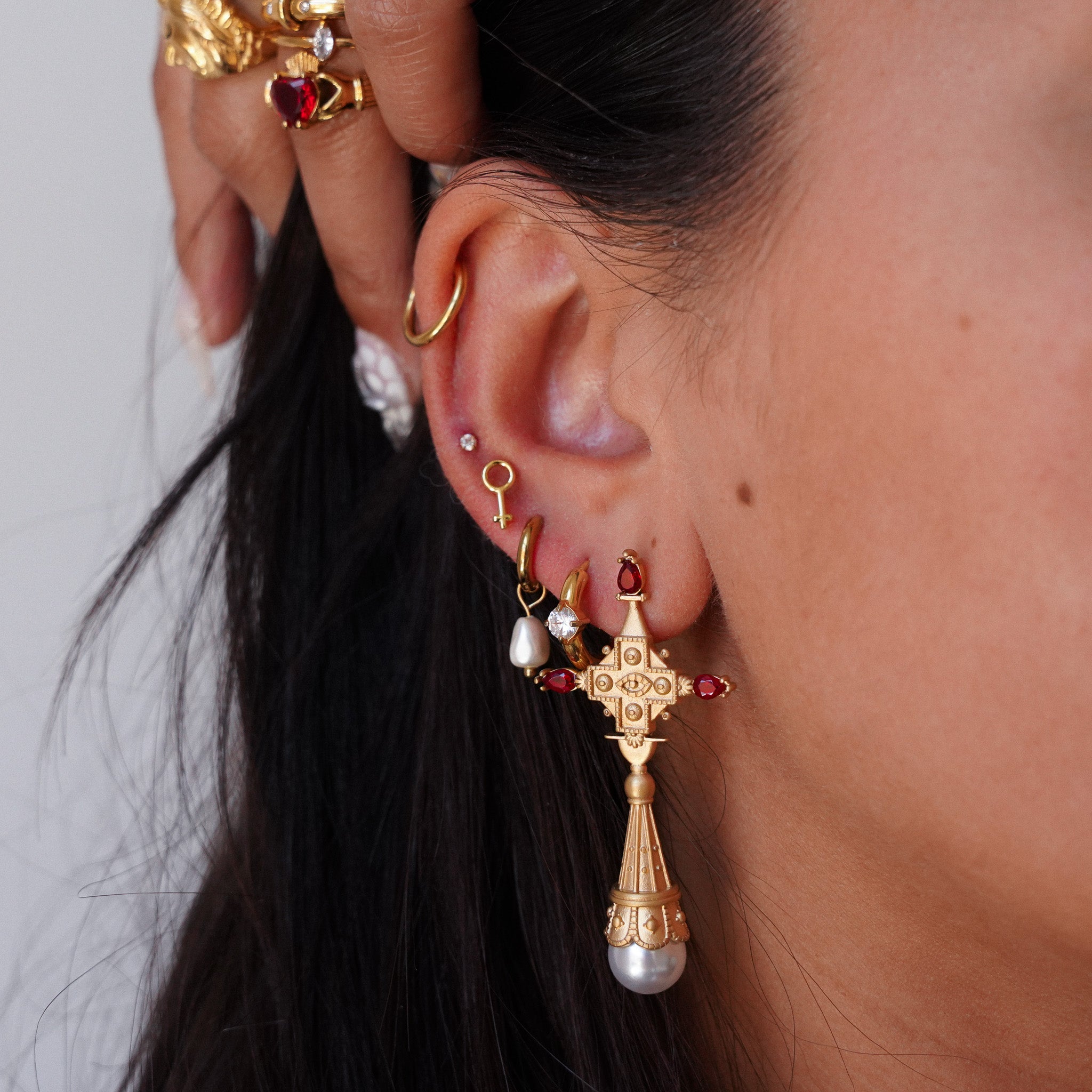 "Feminine" Tiny Sterling Silver Female Symbol Earring